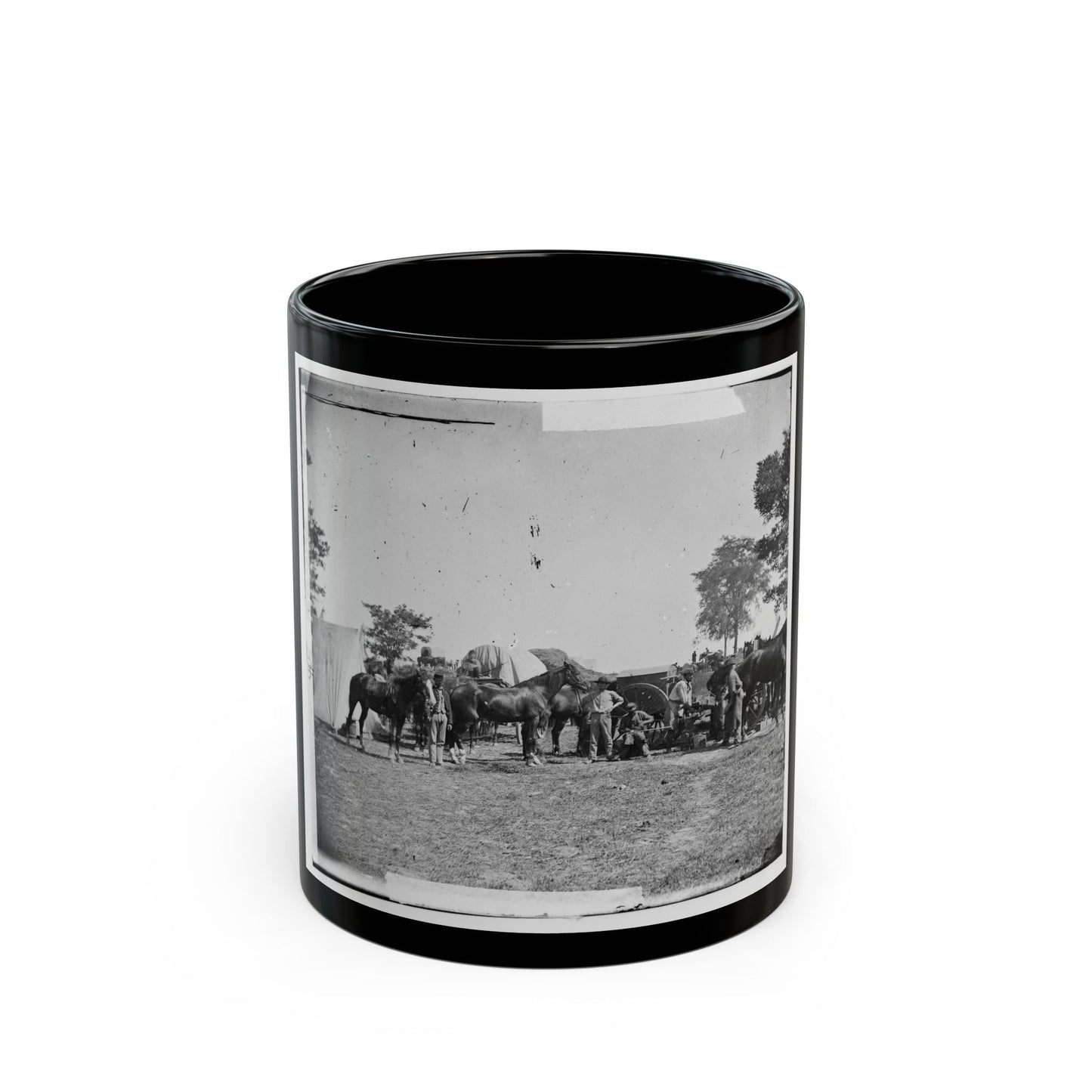 Antietam, Maryland. Forge Scene At General Mcclellan's Headquarters (U.S. Civil War) Black Coffee Mug-11oz-The Sticker Space