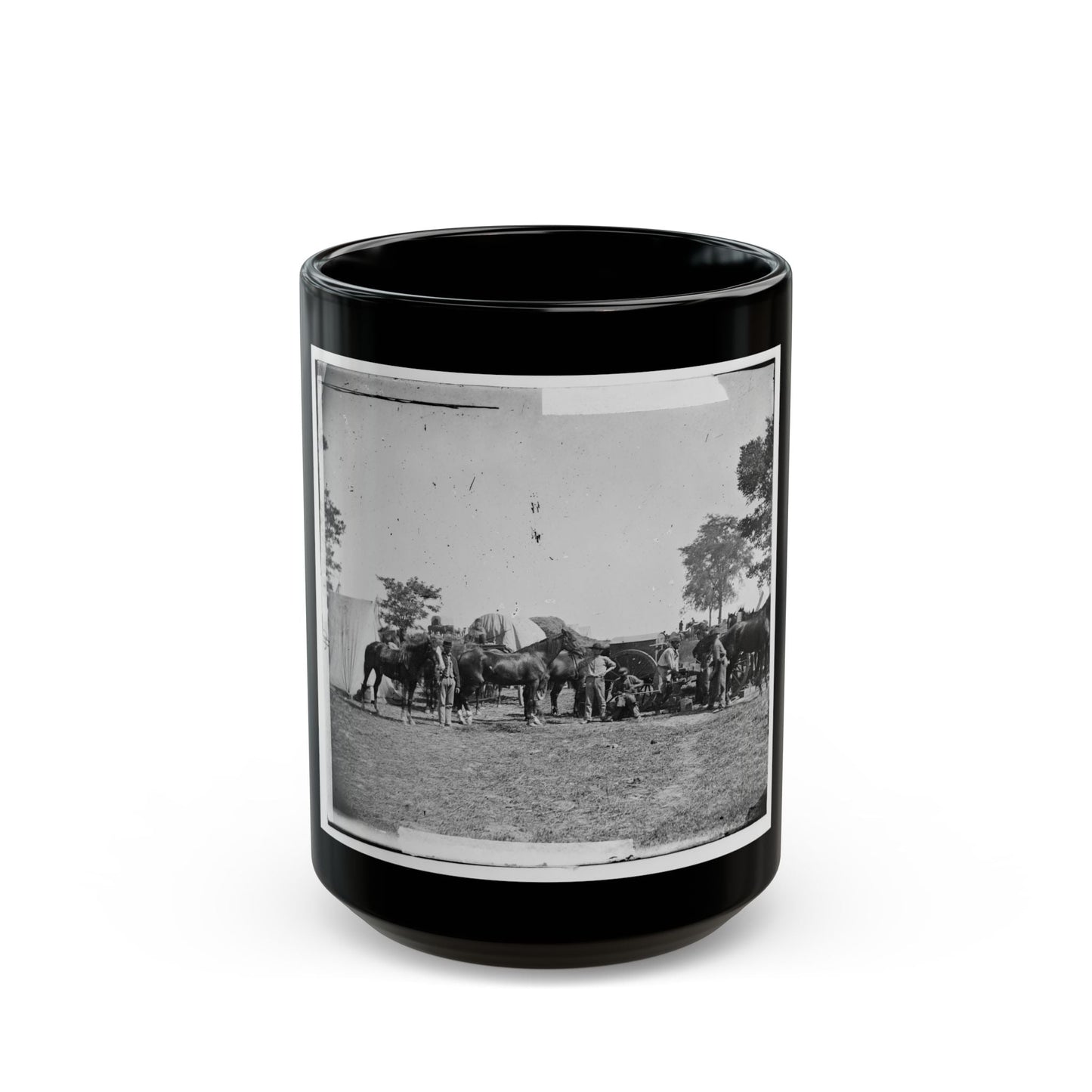 Antietam, Maryland. Forge Scene At General Mcclellan's Headquarters (U.S. Civil War) Black Coffee Mug-15oz-The Sticker Space