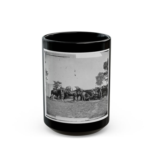 Antietam, Maryland. Forge Scene At General Mcclellan's Headquarters (U.S. Civil War) Black Coffee Mug-15oz-The Sticker Space