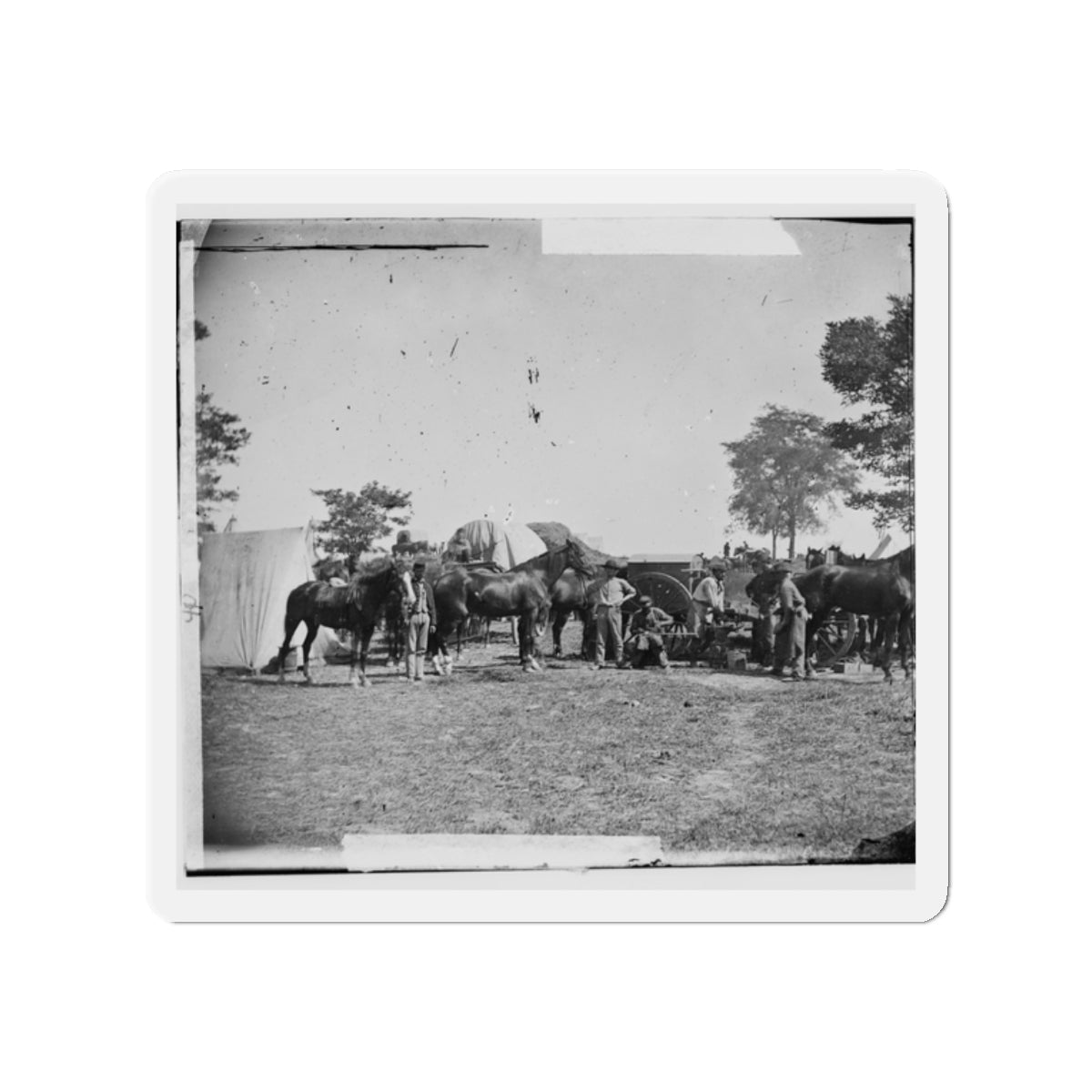 Antietam, Maryland. Forge Scene At General Mcclellan's Headquarters (U.S. Civil War) Refrigerator Magnet-2" x 2"-The Sticker Space