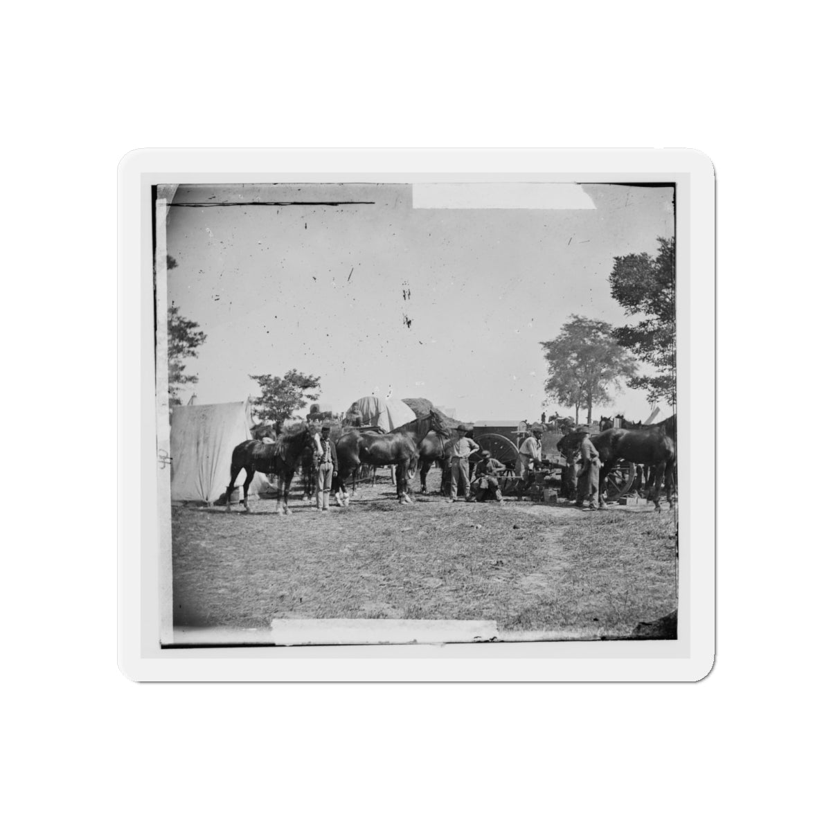 Antietam, Maryland. Forge Scene At General Mcclellan's Headquarters (U.S. Civil War) Refrigerator Magnet-4" x 4"-The Sticker Space