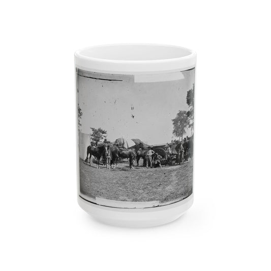 Antietam, Maryland. Forge Scene At General Mcclellan's Headquarters (U.S. Civil War) White Coffee Mug-15oz-The Sticker Space