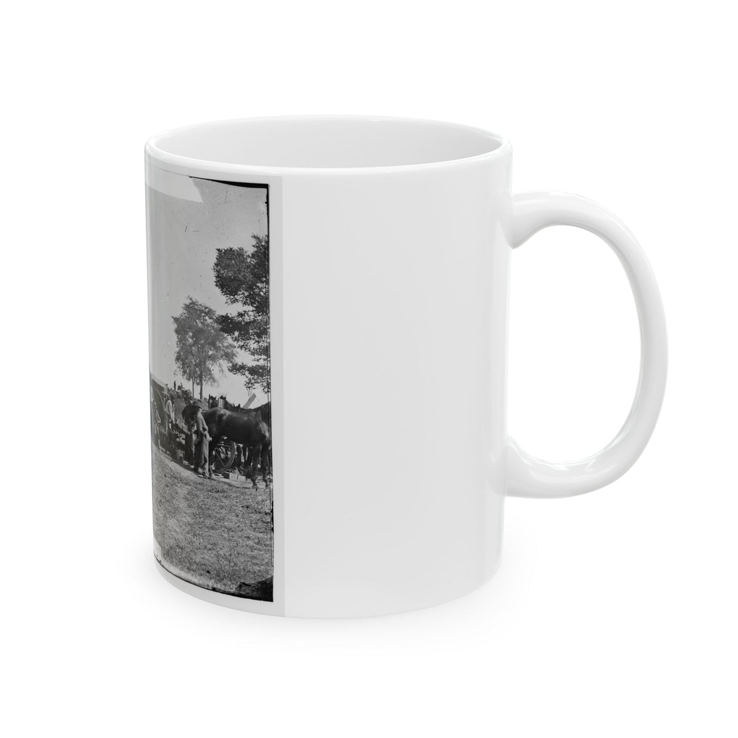 Antietam, Maryland. Forge Scene At General Mcclellan's Headquarters (U.S. Civil War) White Coffee Mug-The Sticker Space