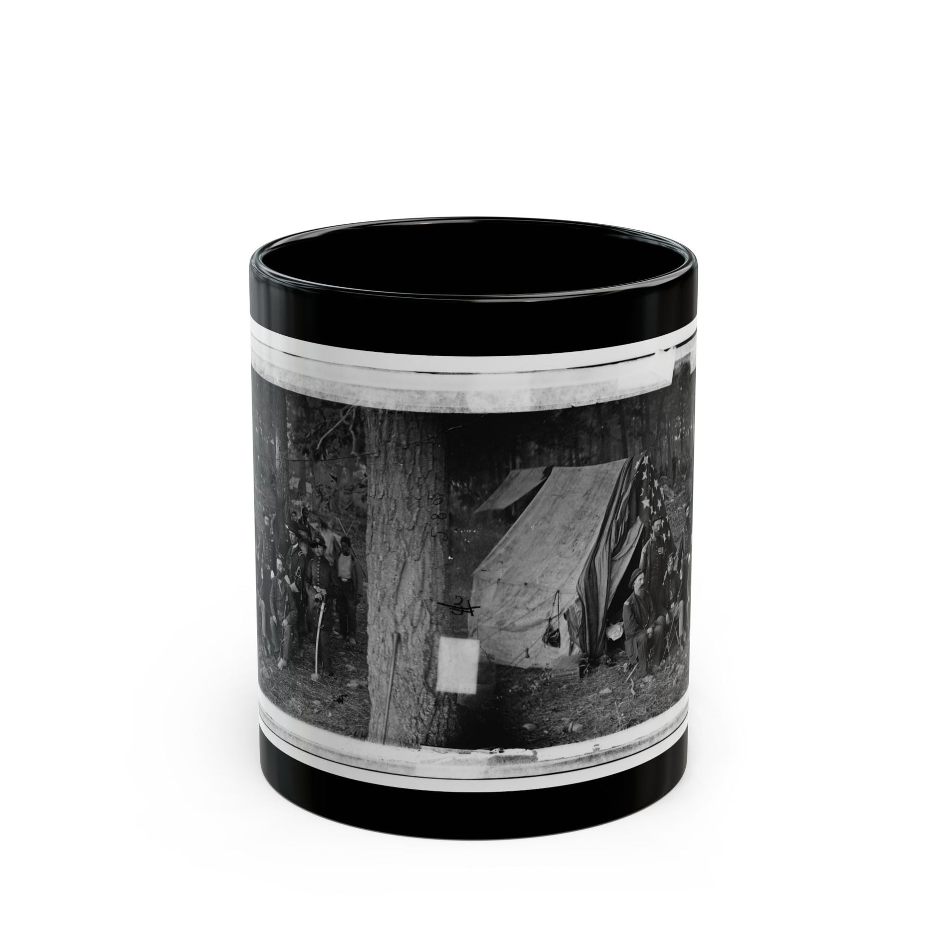 Antietam, Maryland. General John C. Caldwell And Staff On Battlefield (U.S. Civil War) Black Coffee Mug-11oz-The Sticker Space