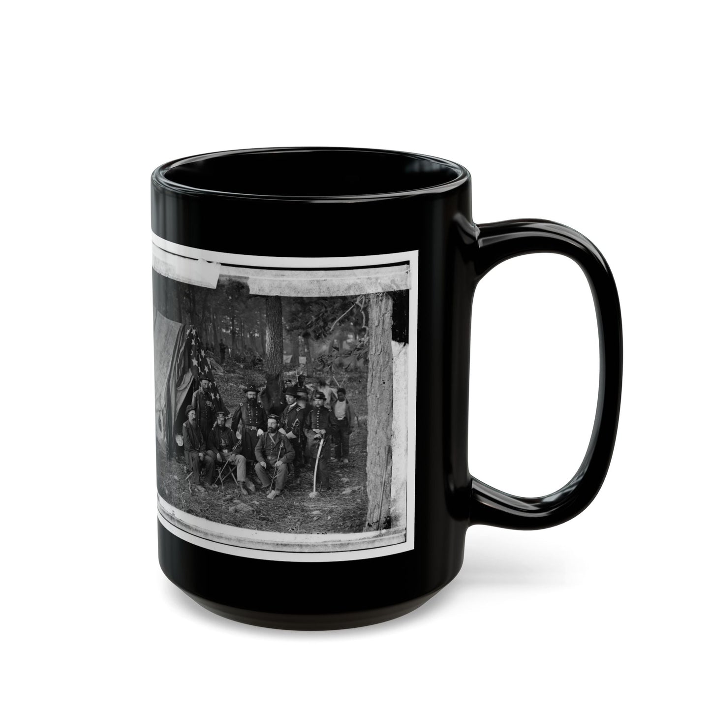 Antietam, Maryland. General John C. Caldwell And Staff On Battlefield (U.S. Civil War) Black Coffee Mug-The Sticker Space