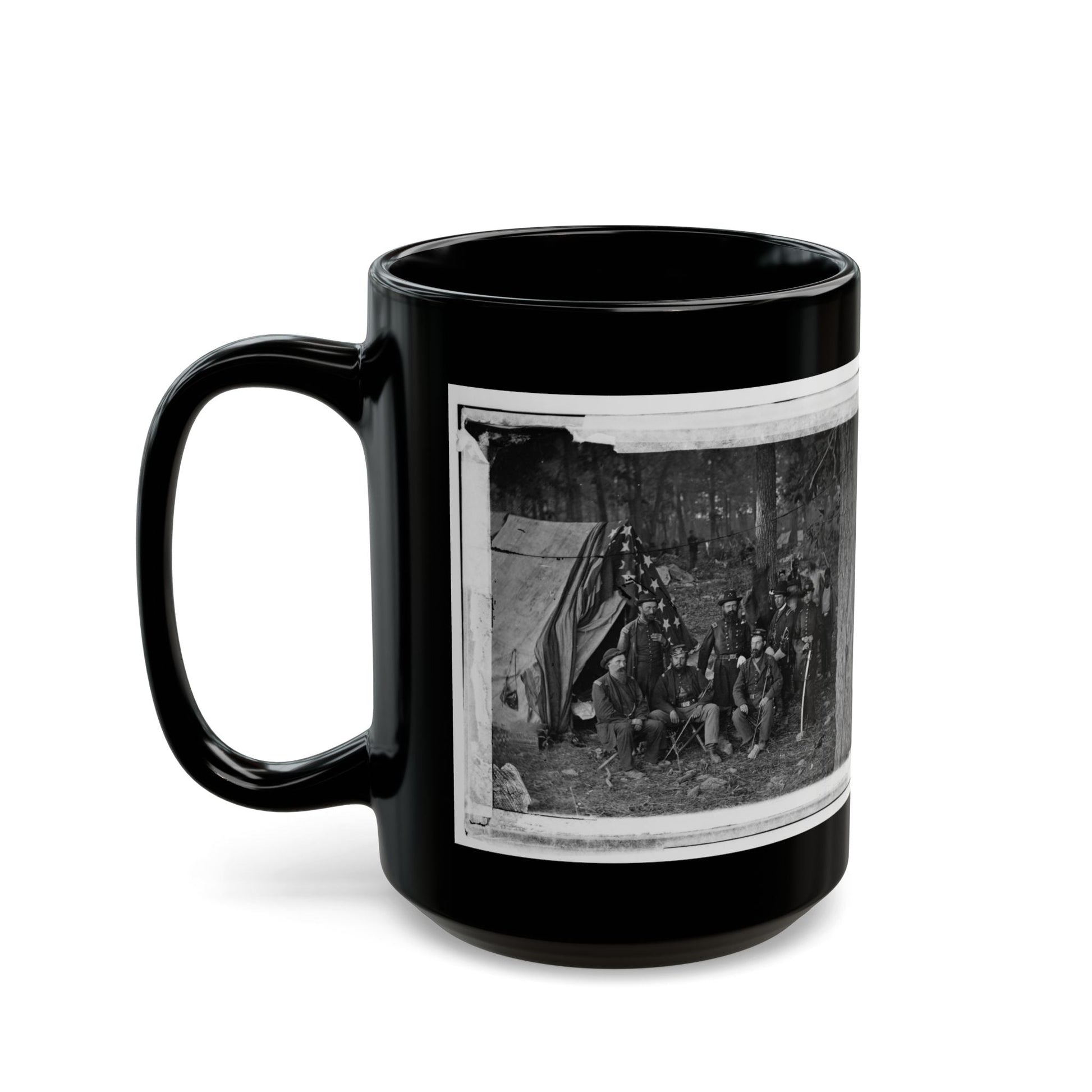 Antietam, Maryland. General John C. Caldwell And Staff On Battlefield (U.S. Civil War) Black Coffee Mug-The Sticker Space