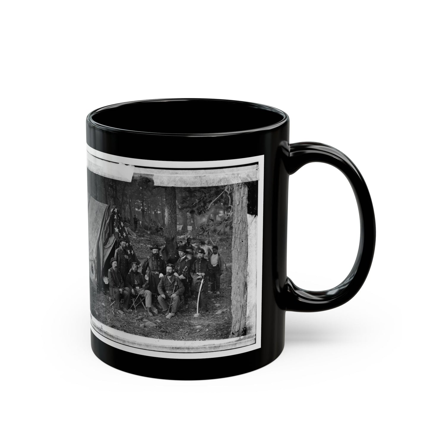 Antietam, Maryland. General John C. Caldwell And Staff On Battlefield (U.S. Civil War) Black Coffee Mug-The Sticker Space