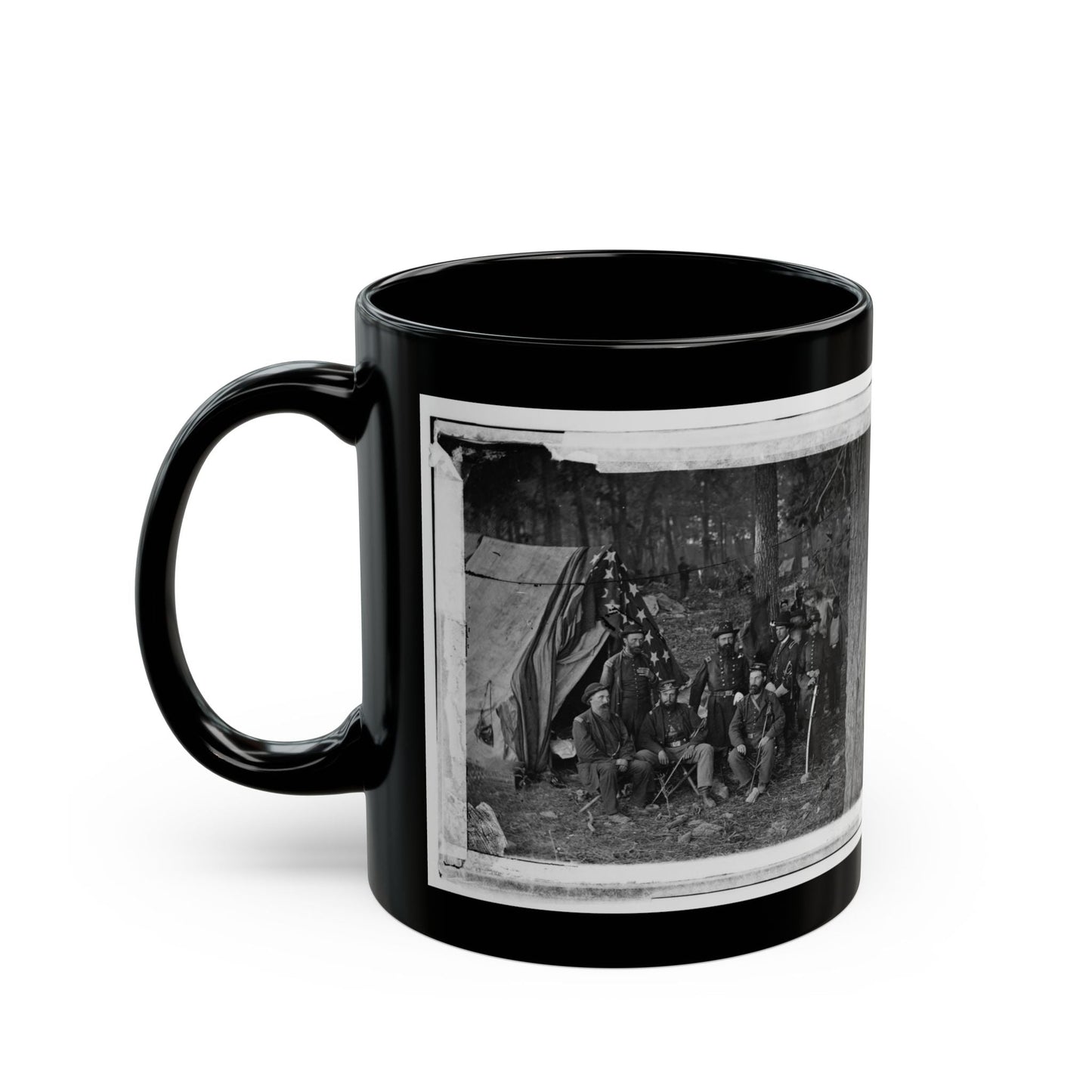 Antietam, Maryland. General John C. Caldwell And Staff On Battlefield (U.S. Civil War) Black Coffee Mug-The Sticker Space