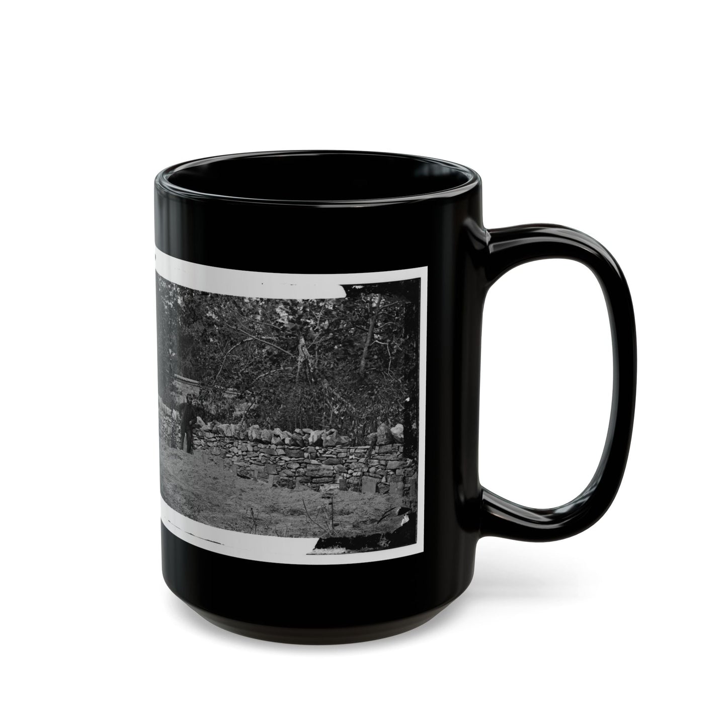 Antietam, Maryland. Graves Of Federal Soldiers At Burnside Bridge (U.S. Civil War) Black Coffee Mug-The Sticker Space