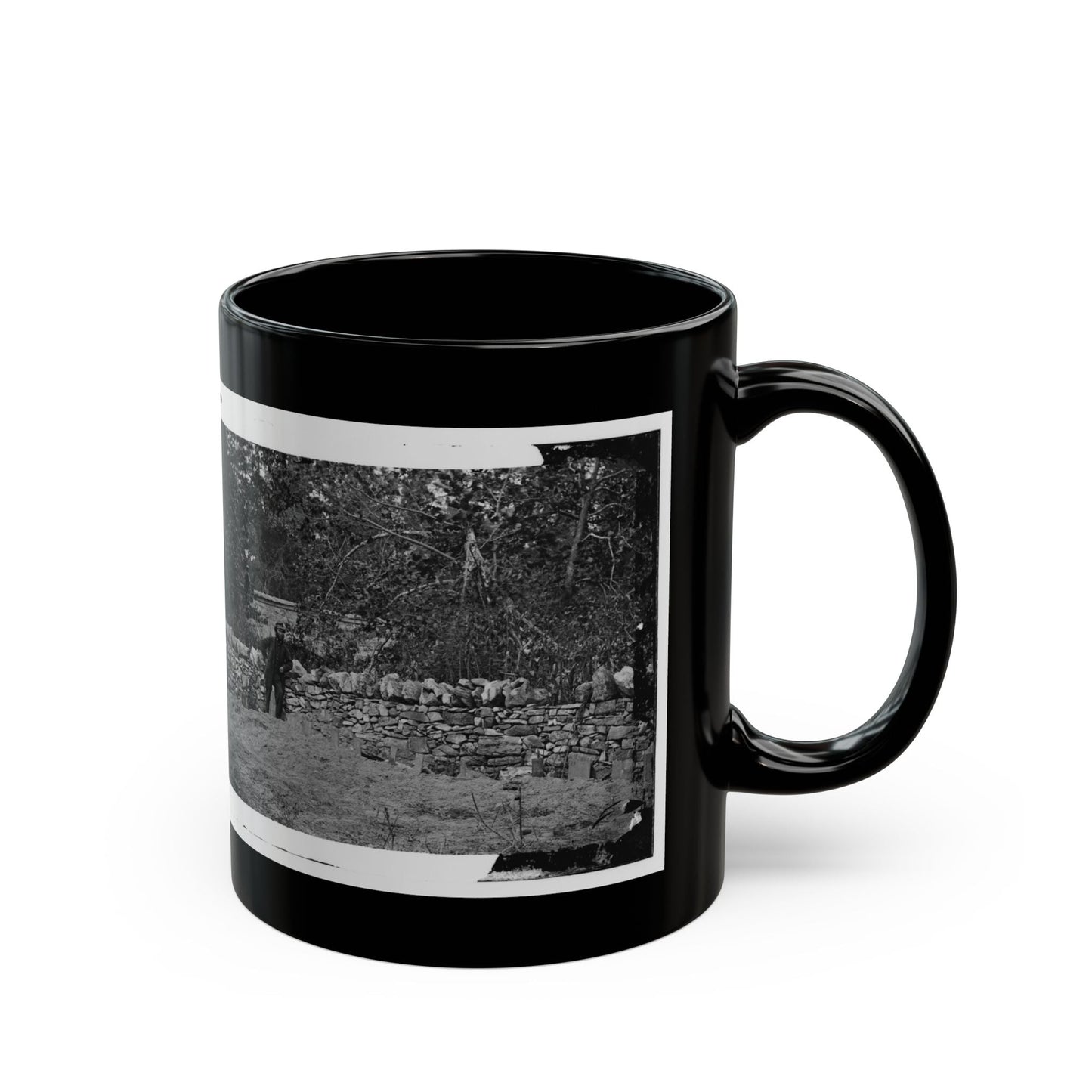 Antietam, Maryland. Graves Of Federal Soldiers At Burnside Bridge (U.S. Civil War) Black Coffee Mug-The Sticker Space