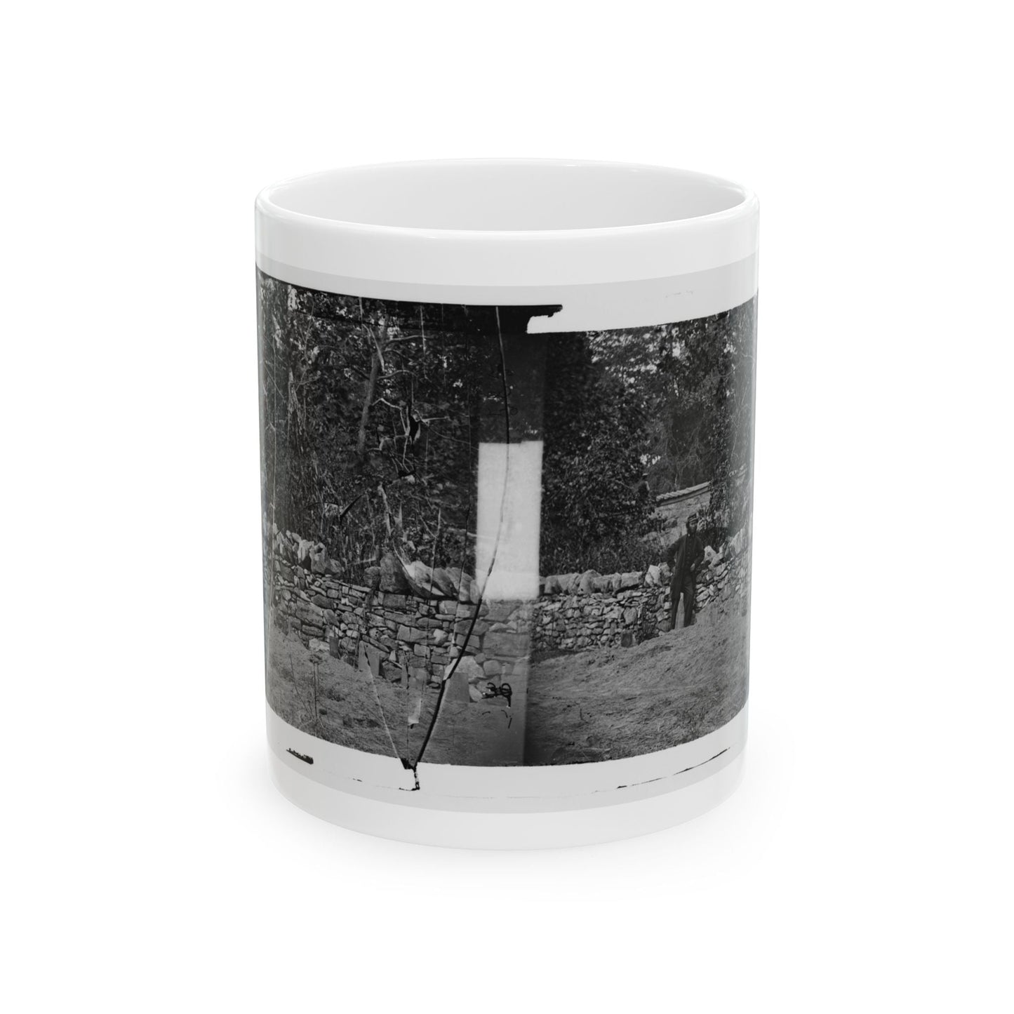 Antietam, Maryland. Graves Of Federal Soldiers At Burnside Bridge (U.S. Civil War) White Coffee Mug-11oz-The Sticker Space