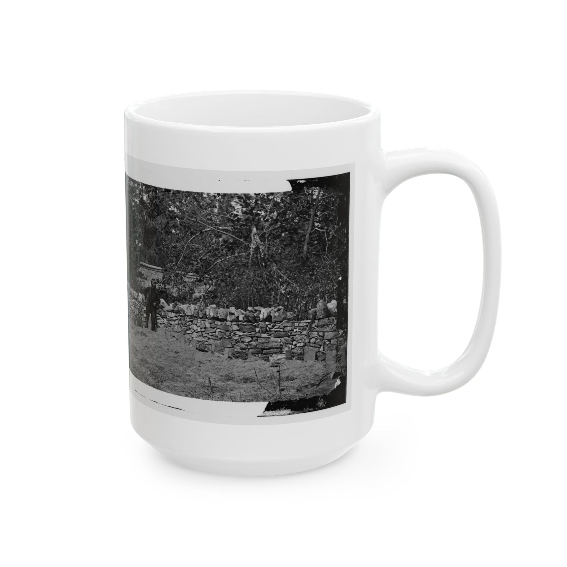 Antietam, Maryland. Graves Of Federal Soldiers At Burnside Bridge (U.S. Civil War) White Coffee Mug-The Sticker Space