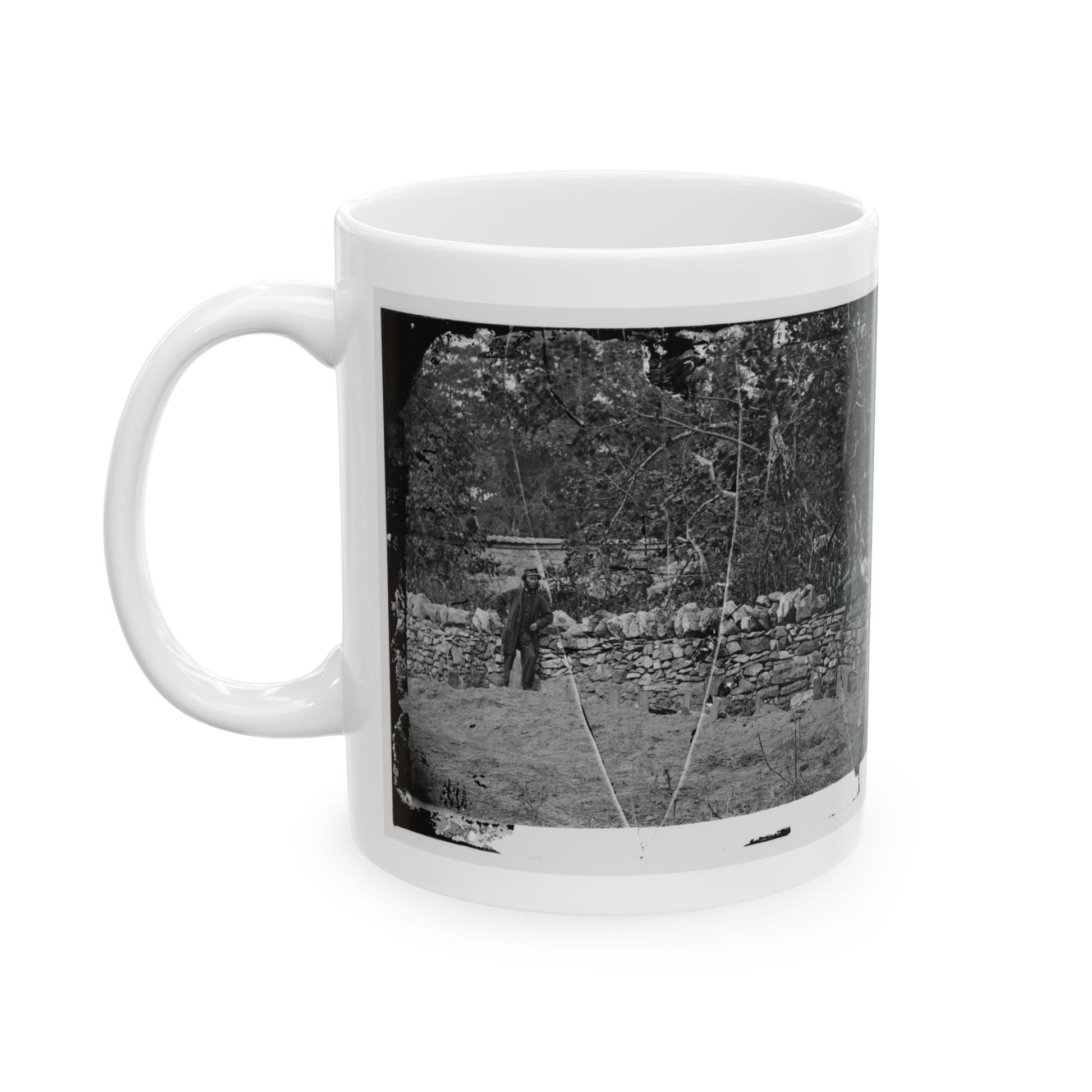 Antietam, Maryland. Graves Of Federal Soldiers At Burnside Bridge (U.S. Civil War) White Coffee Mug-The Sticker Space