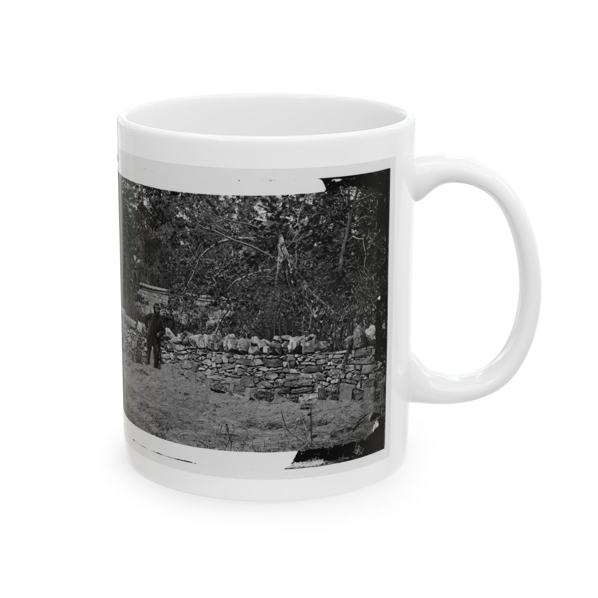 Antietam, Maryland. Graves Of Federal Soldiers At Burnside Bridge (U.S. Civil War) White Coffee Mug-The Sticker Space