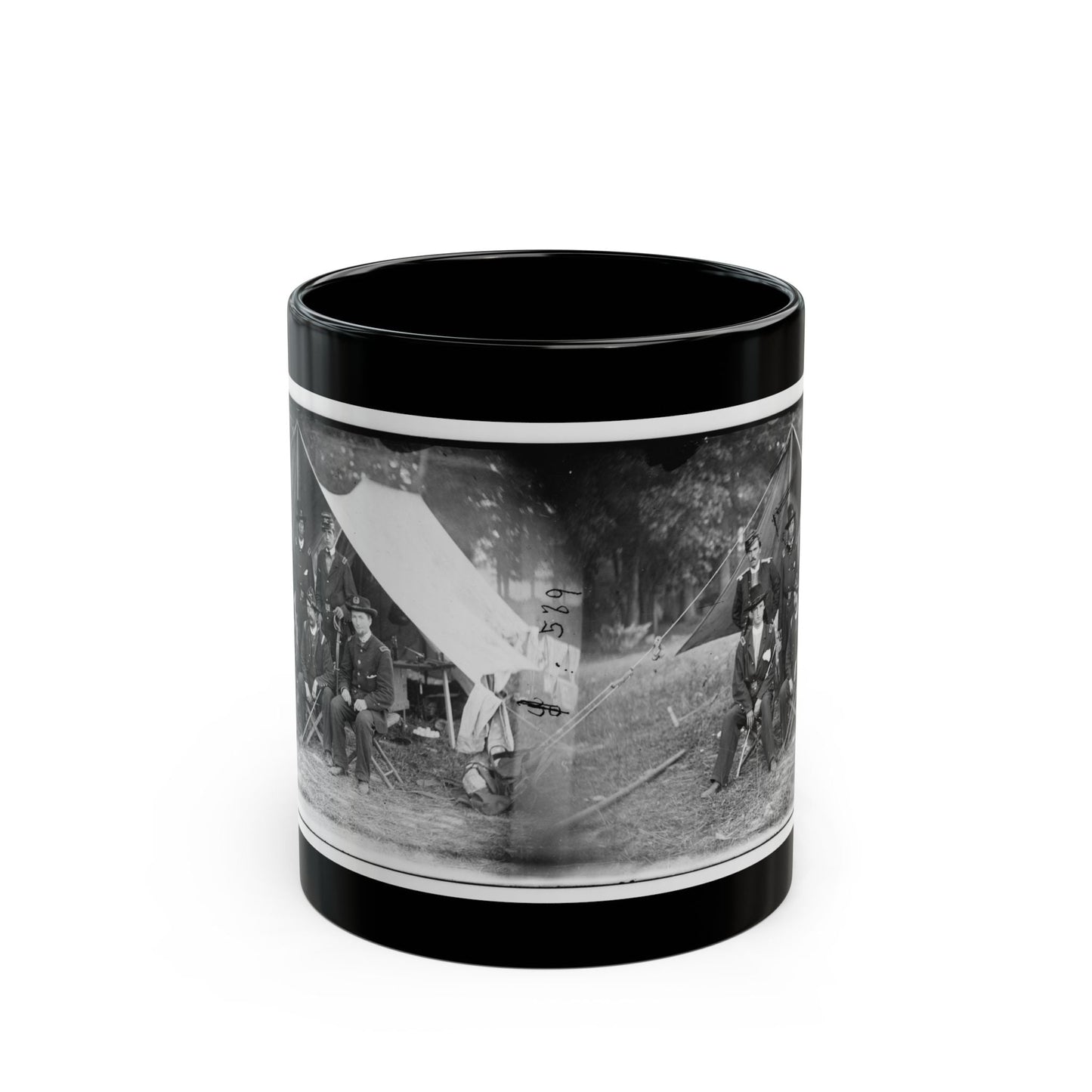 Antietam, Maryland. Group Of Federal Artillery Offices On Battlefield (U.S. Civil War) Black Coffee Mug-11oz-The Sticker Space