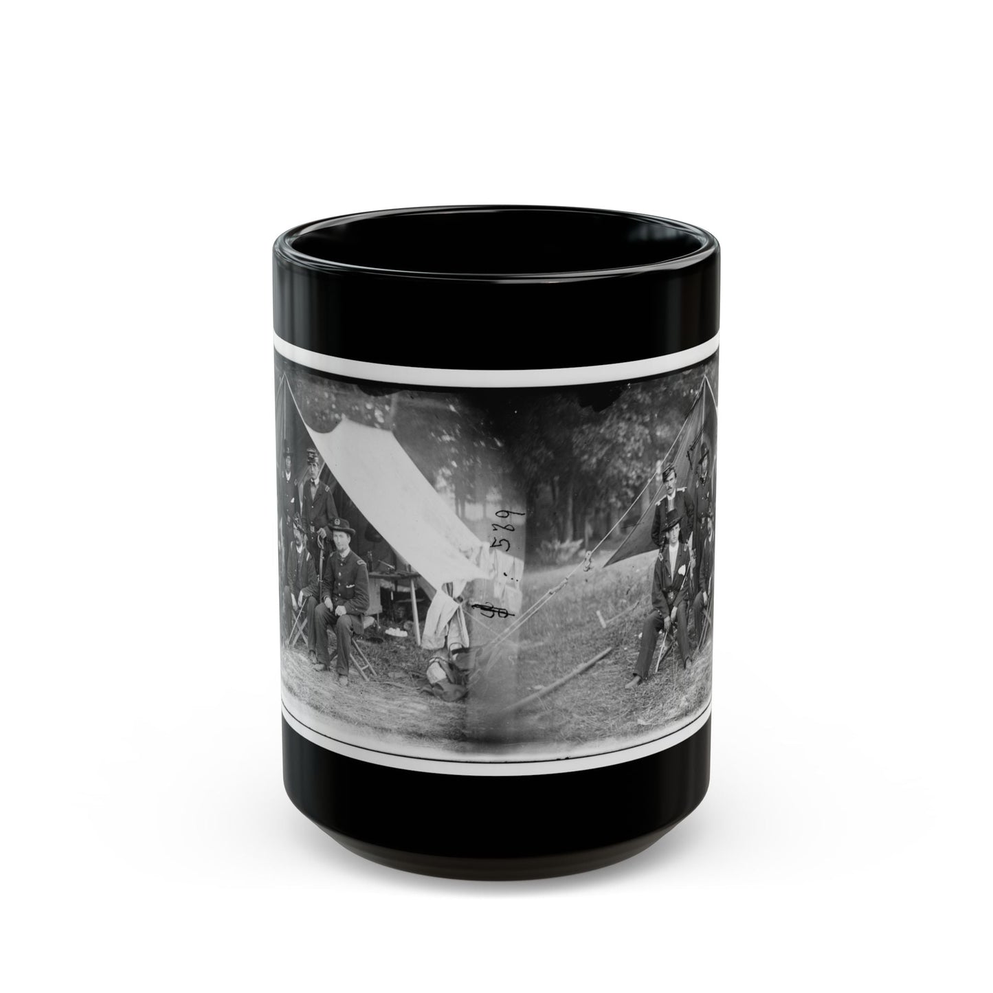 Antietam, Maryland. Group Of Federal Artillery Offices On Battlefield (U.S. Civil War) Black Coffee Mug-15oz-The Sticker Space