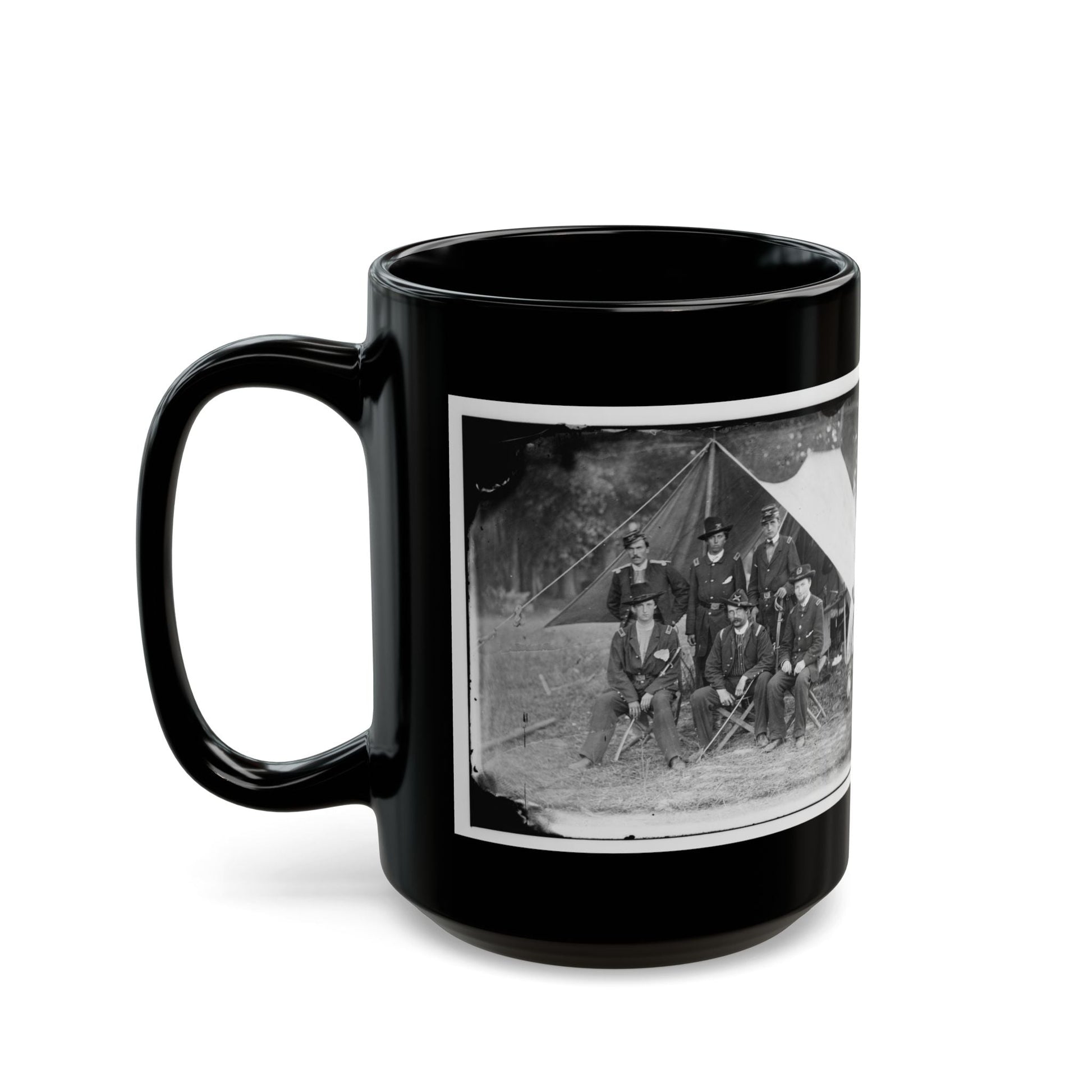 Antietam, Maryland. Group Of Federal Artillery Offices On Battlefield (U.S. Civil War) Black Coffee Mug-The Sticker Space