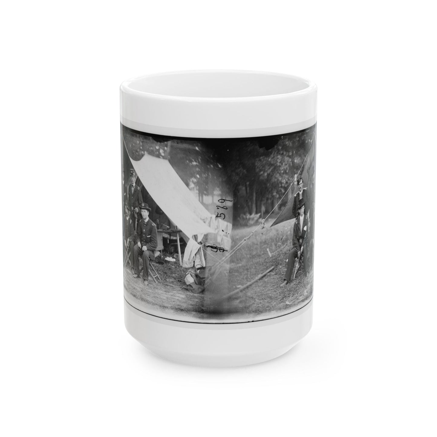 Antietam, Maryland. Group Of Federal Artillery Offices On Battlefield (U.S. Civil War) White Coffee Mug-15oz-The Sticker Space