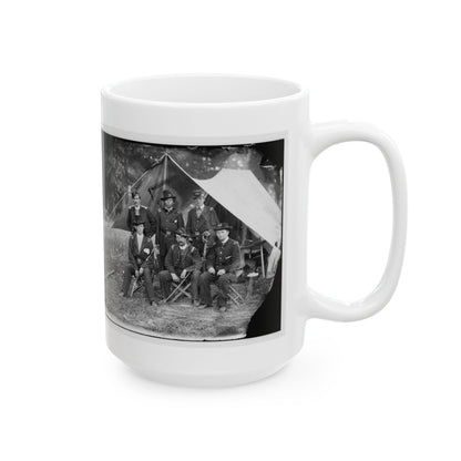 Antietam, Maryland. Group Of Federal Artillery Offices On Battlefield (U.S. Civil War) White Coffee Mug-The Sticker Space