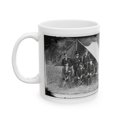 Antietam, Maryland. Group Of Federal Artillery Offices On Battlefield (U.S. Civil War) White Coffee Mug-The Sticker Space