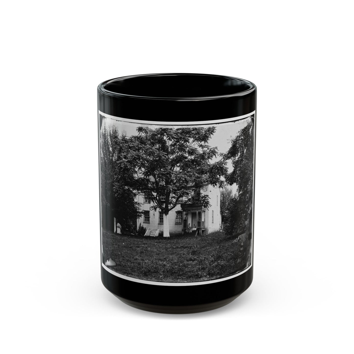 Antietam, Maryland. Miller House (U.S. Civil War) Black Coffee Mug-15oz-The Sticker Space