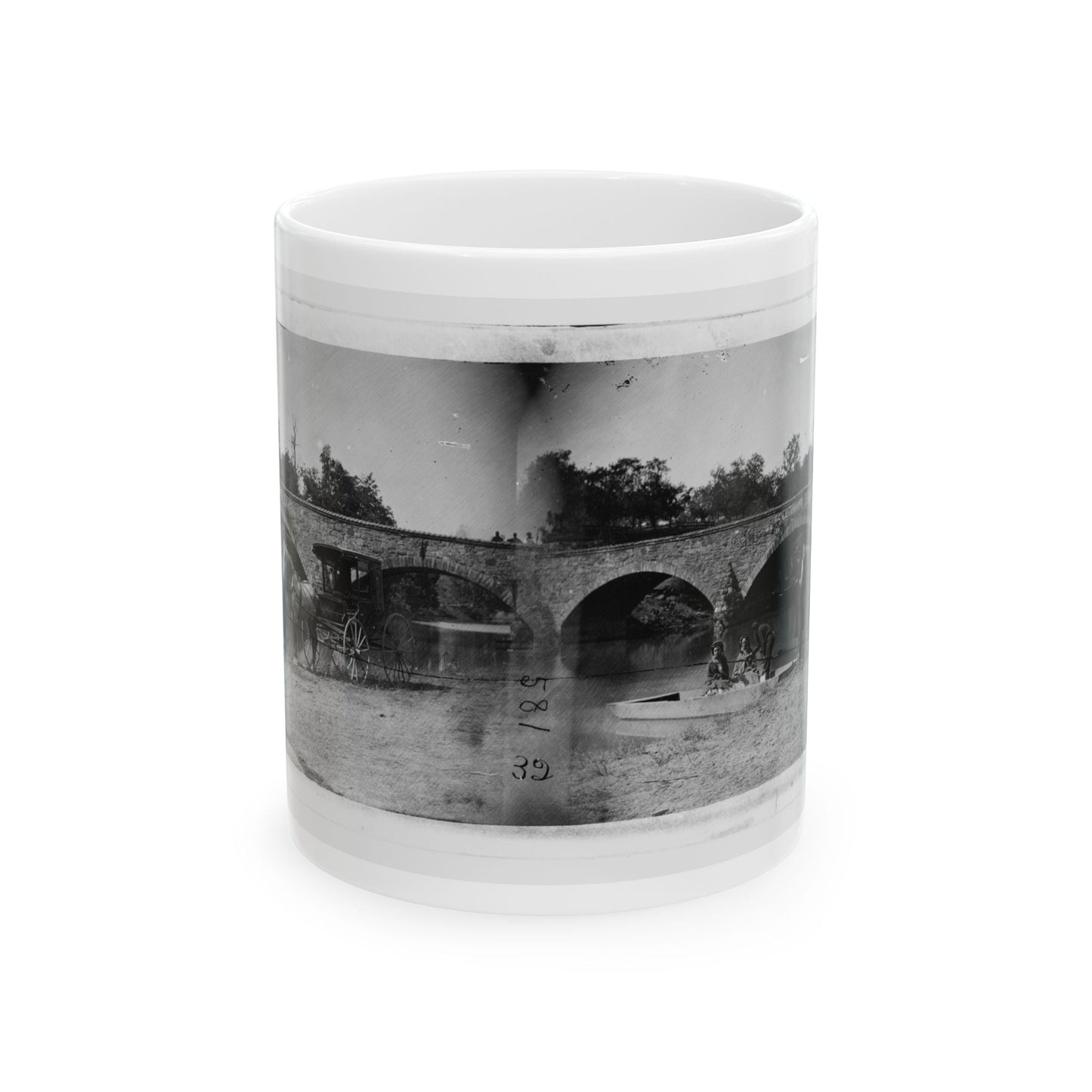 Antietam, Maryland. Picnic Party At Antietam Bridge (U.S. Civil War) White Coffee Mug