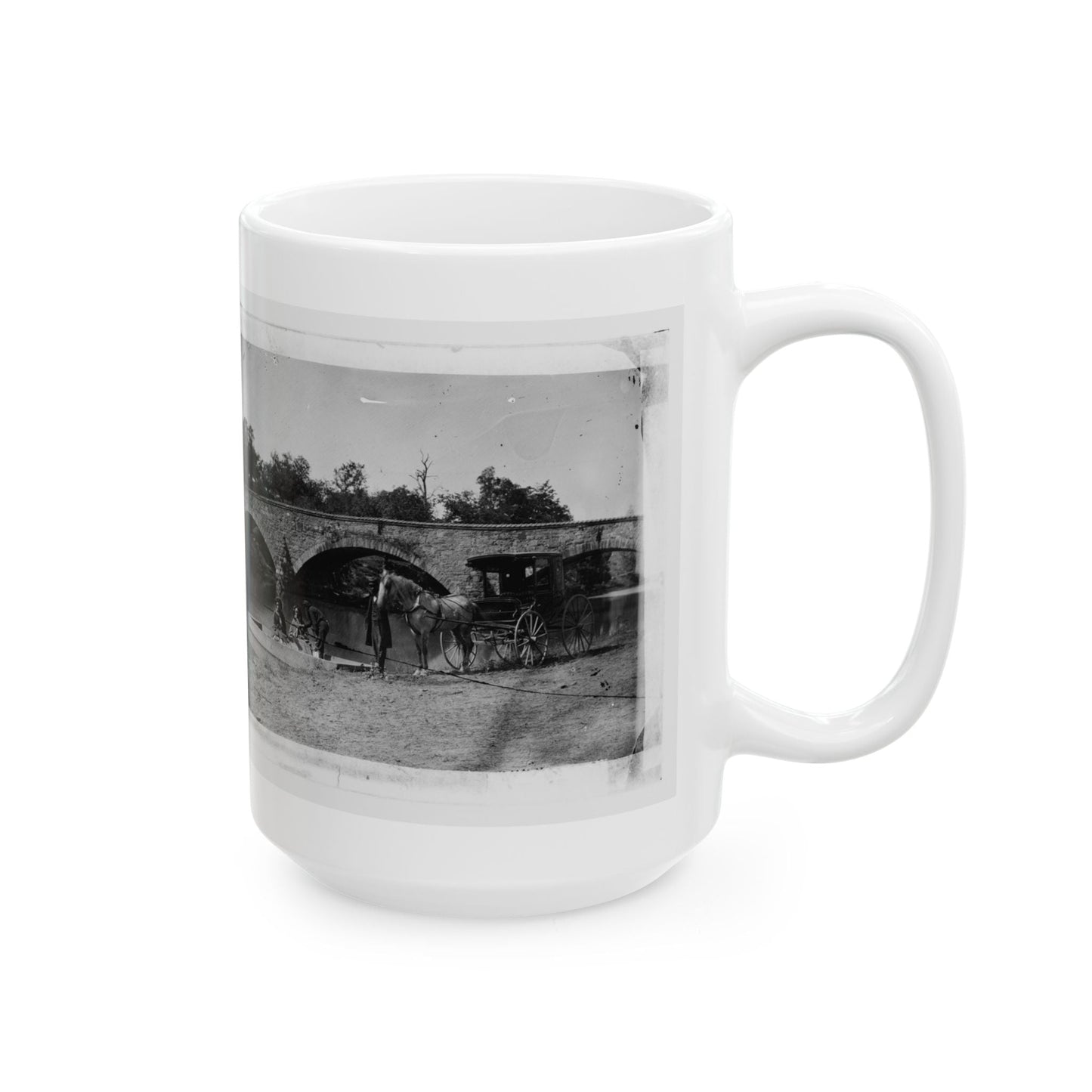 Antietam, Maryland. Picnic Party At Antietam Bridge (U.S. Civil War) White Coffee Mug