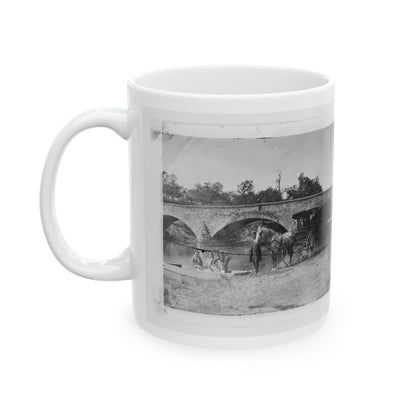 Antietam, Maryland. Picnic Party At Antietam Bridge (U.S. Civil War) White Coffee Mug