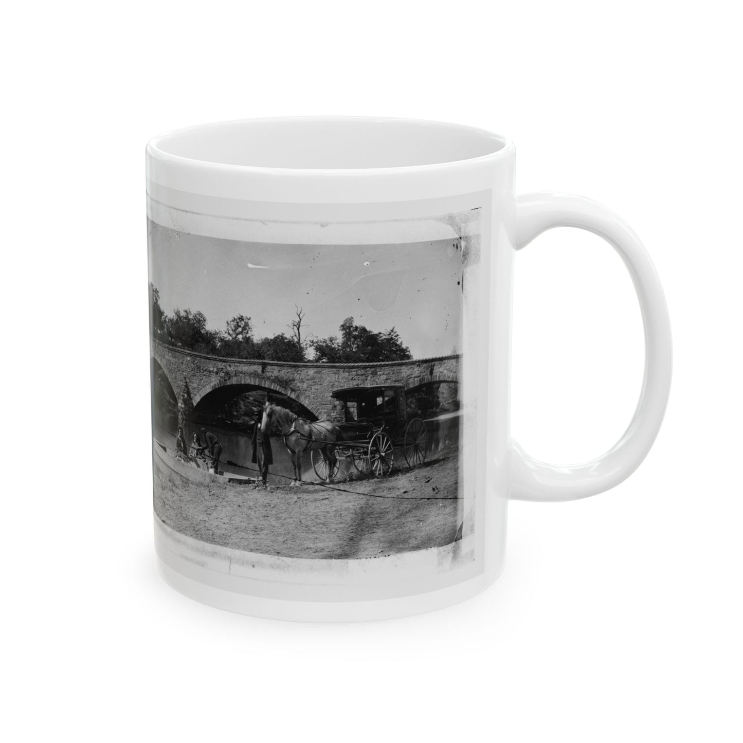 Antietam, Maryland. Picnic Party At Antietam Bridge (U.S. Civil War) White Coffee Mug