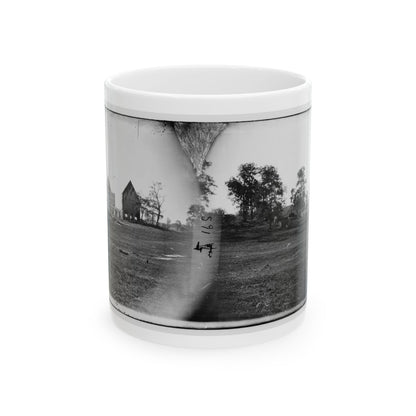 Antietam, Maryland. Real's Barn, Burned By The Bursting Of A Federal Shell At The Battle Of Antietam (U.S. Civil War) White Coffee Mug