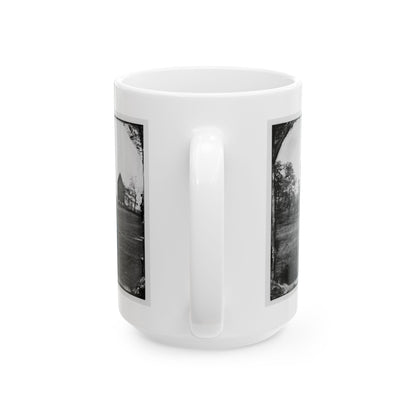 Antietam, Maryland. Real's Barn, Burned By The Bursting Of A Federal Shell At The Battle Of Antietam (U.S. Civil War) White Coffee Mug