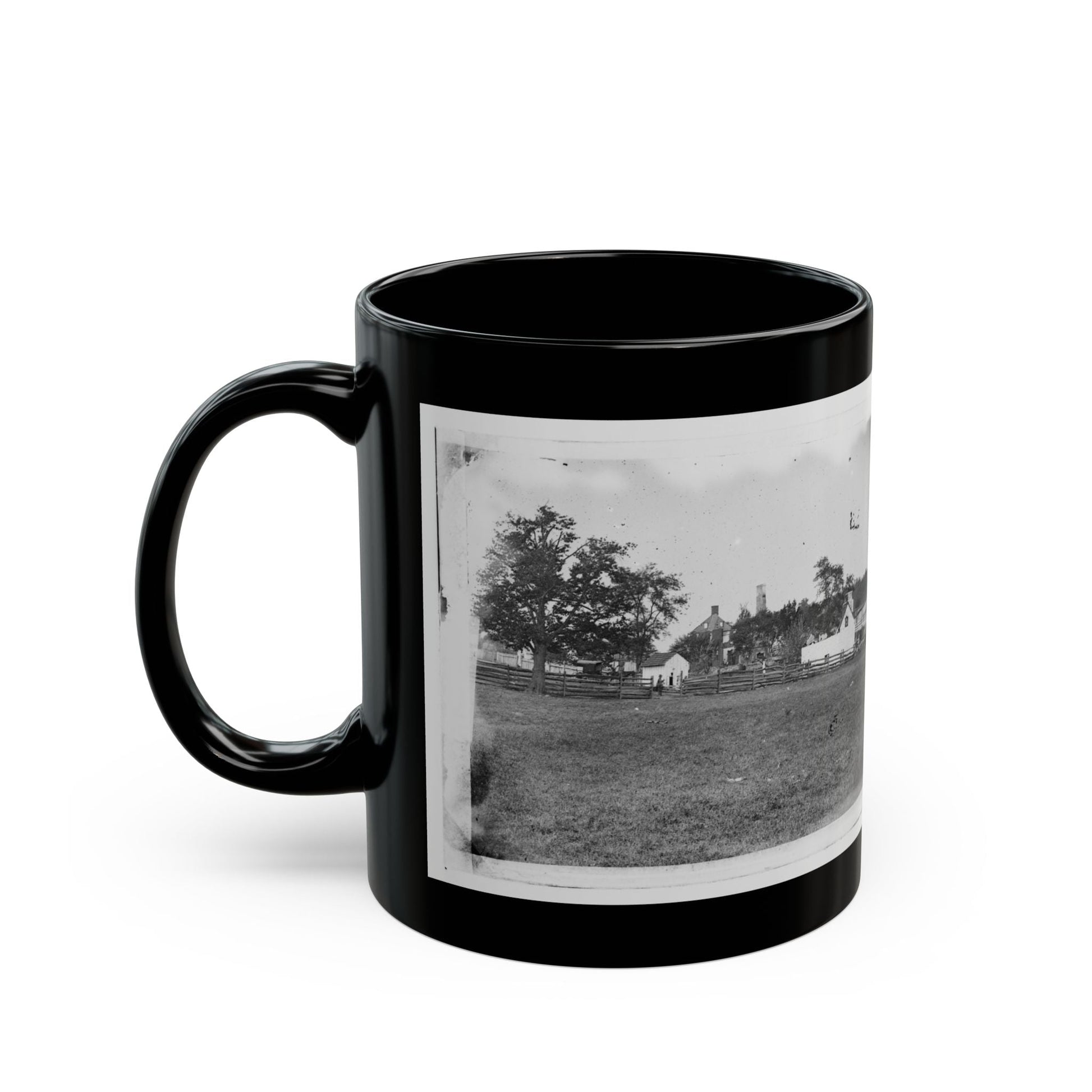 Antietam, Maryland. Ruins Of Mumma's House On The Battlefield (U.S. Civil War) Black Coffee Mug-The Sticker Space