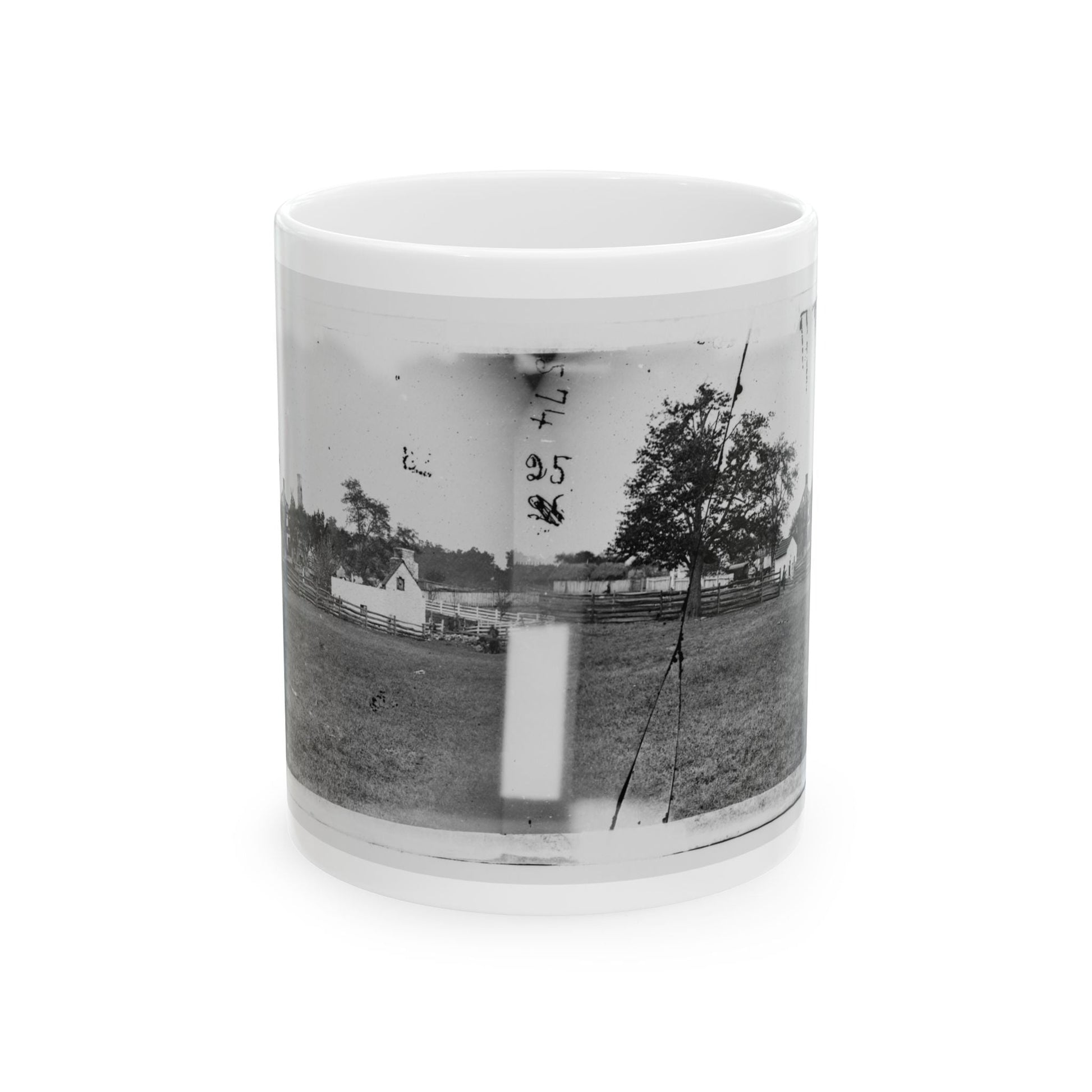 Antietam, Maryland. Ruins Of Mumma's House On The Battlefield (U.S. Civil War) White Coffee Mug-11oz-The Sticker Space