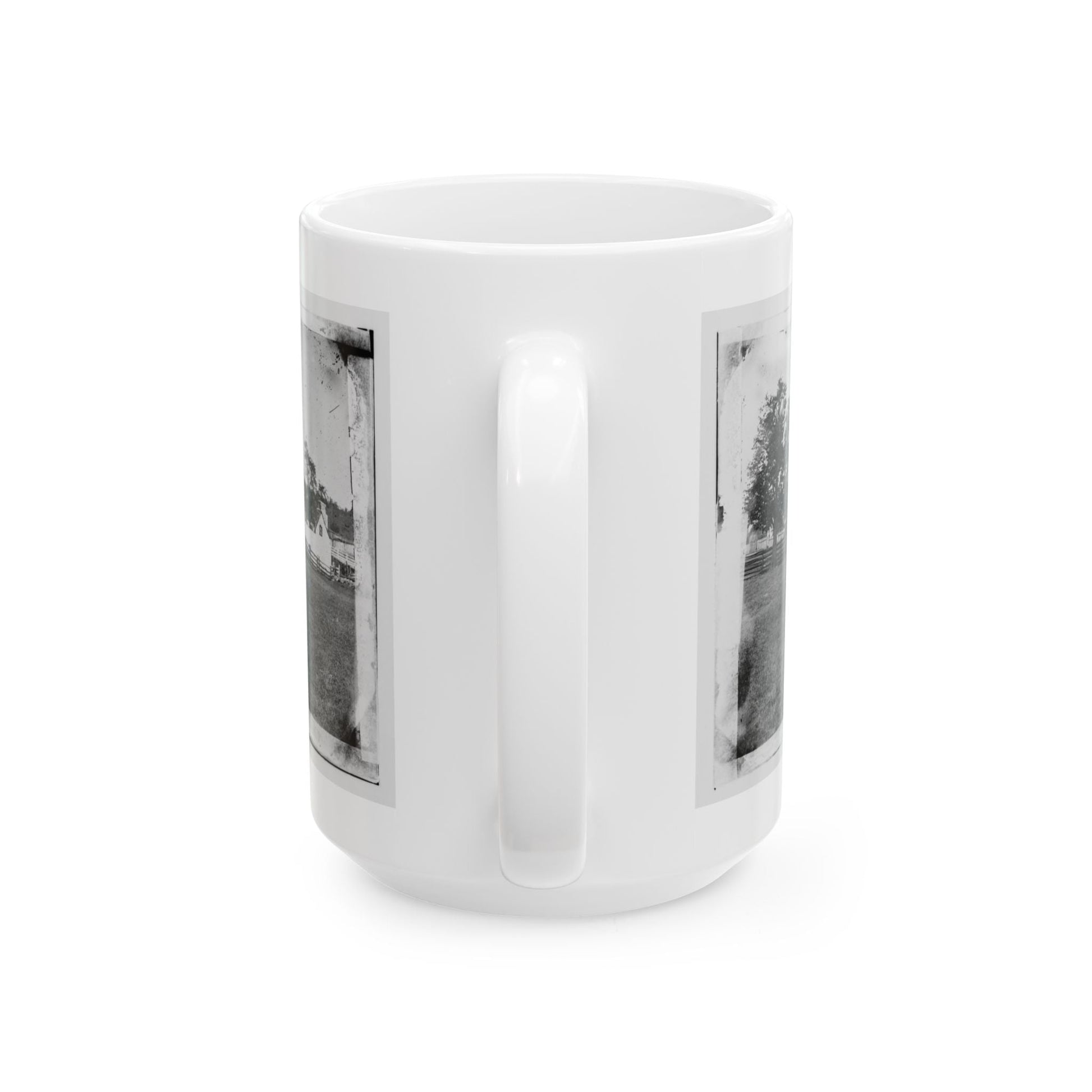 Antietam, Maryland. Ruins Of Mumma's House On The Battlefield (U.S. Civil War) White Coffee Mug-The Sticker Space