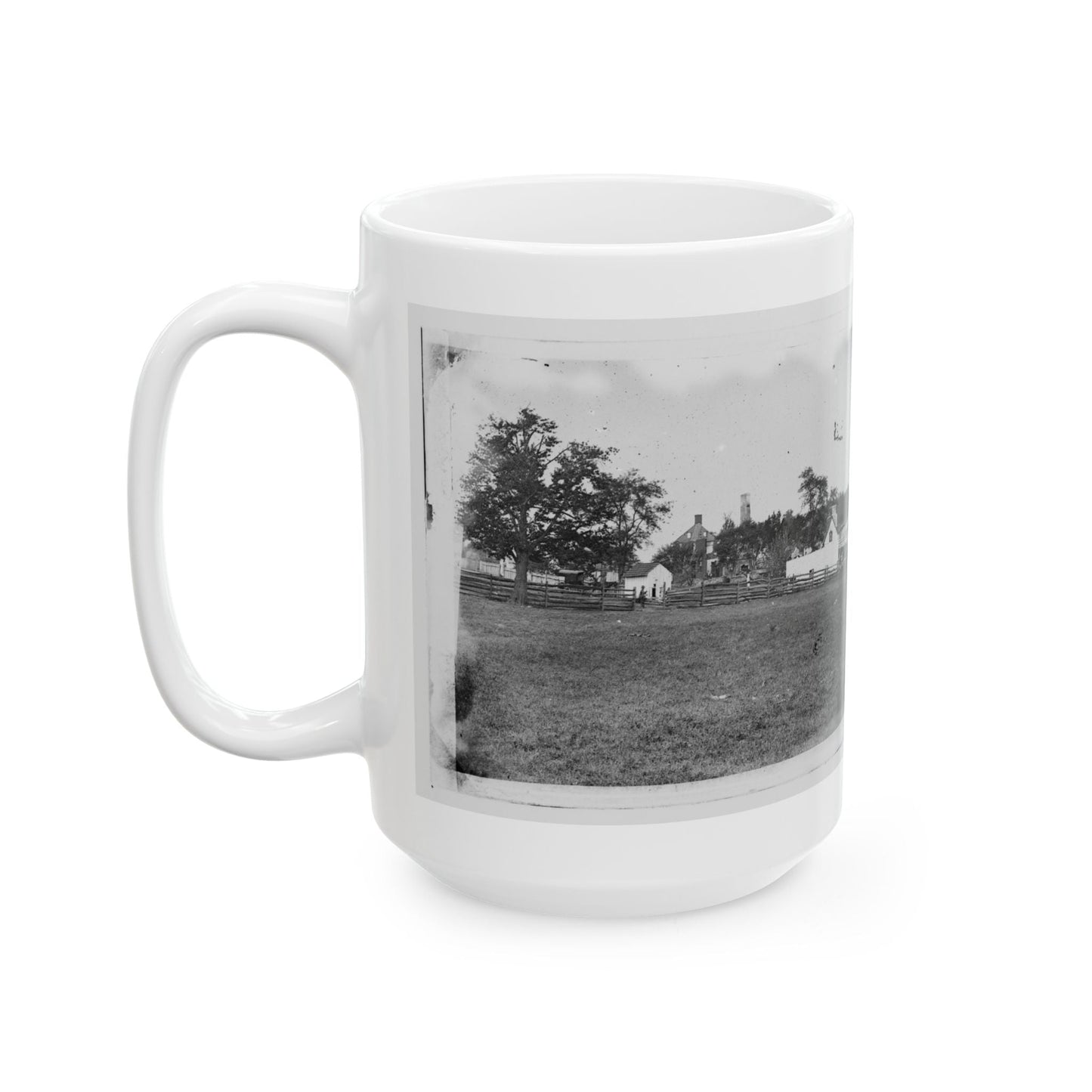 Antietam, Maryland. Ruins Of Mumma's House On The Battlefield (U.S. Civil War) White Coffee Mug-The Sticker Space