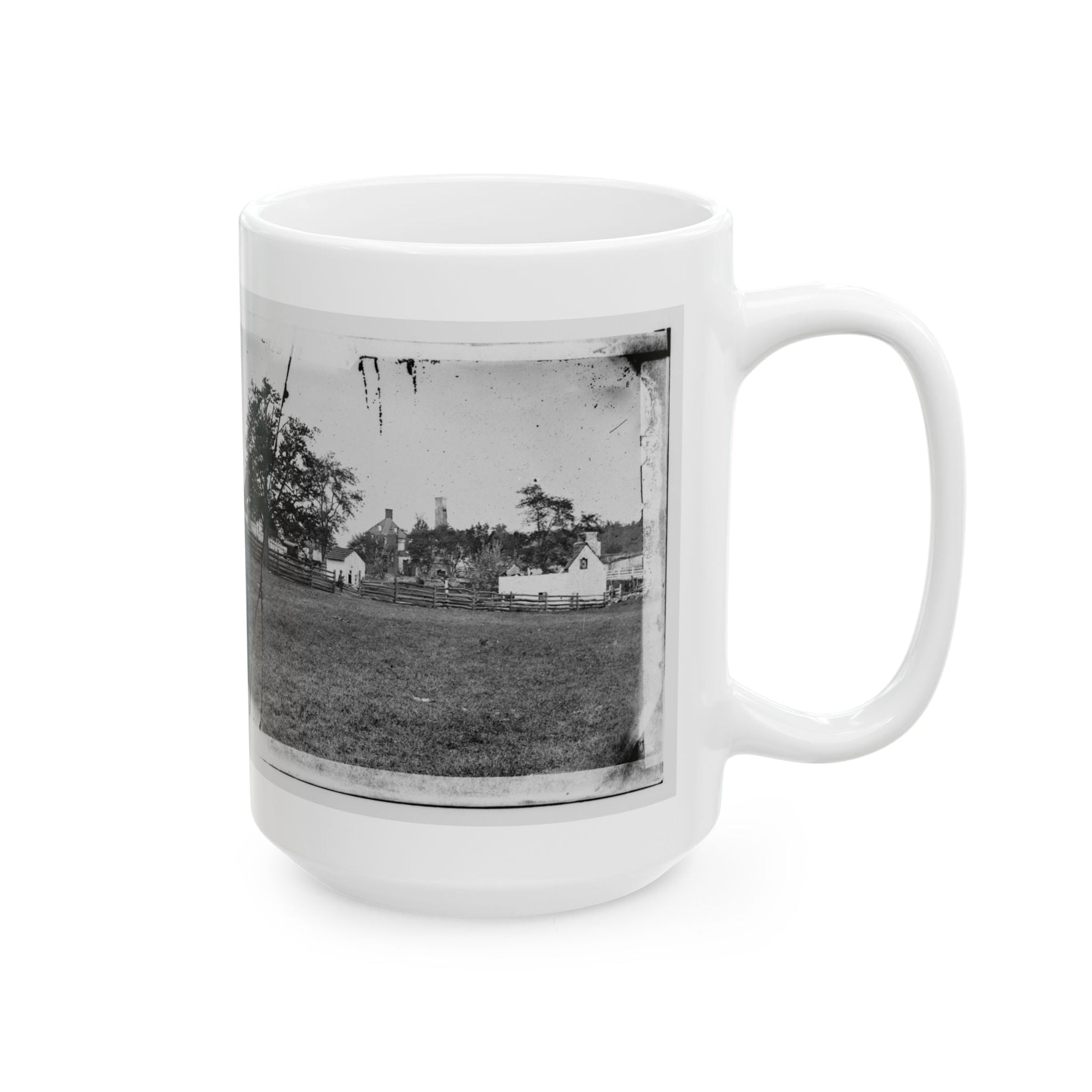 Antietam, Maryland. Ruins Of Mumma's House On The Battlefield (U.S. Civil War) White Coffee Mug-The Sticker Space