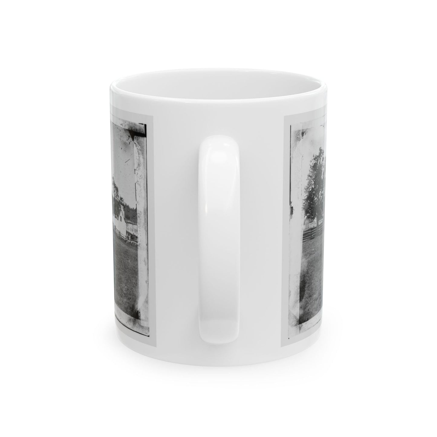 Antietam, Maryland. Ruins Of Mumma's House On The Battlefield (U.S. Civil War) White Coffee Mug-The Sticker Space