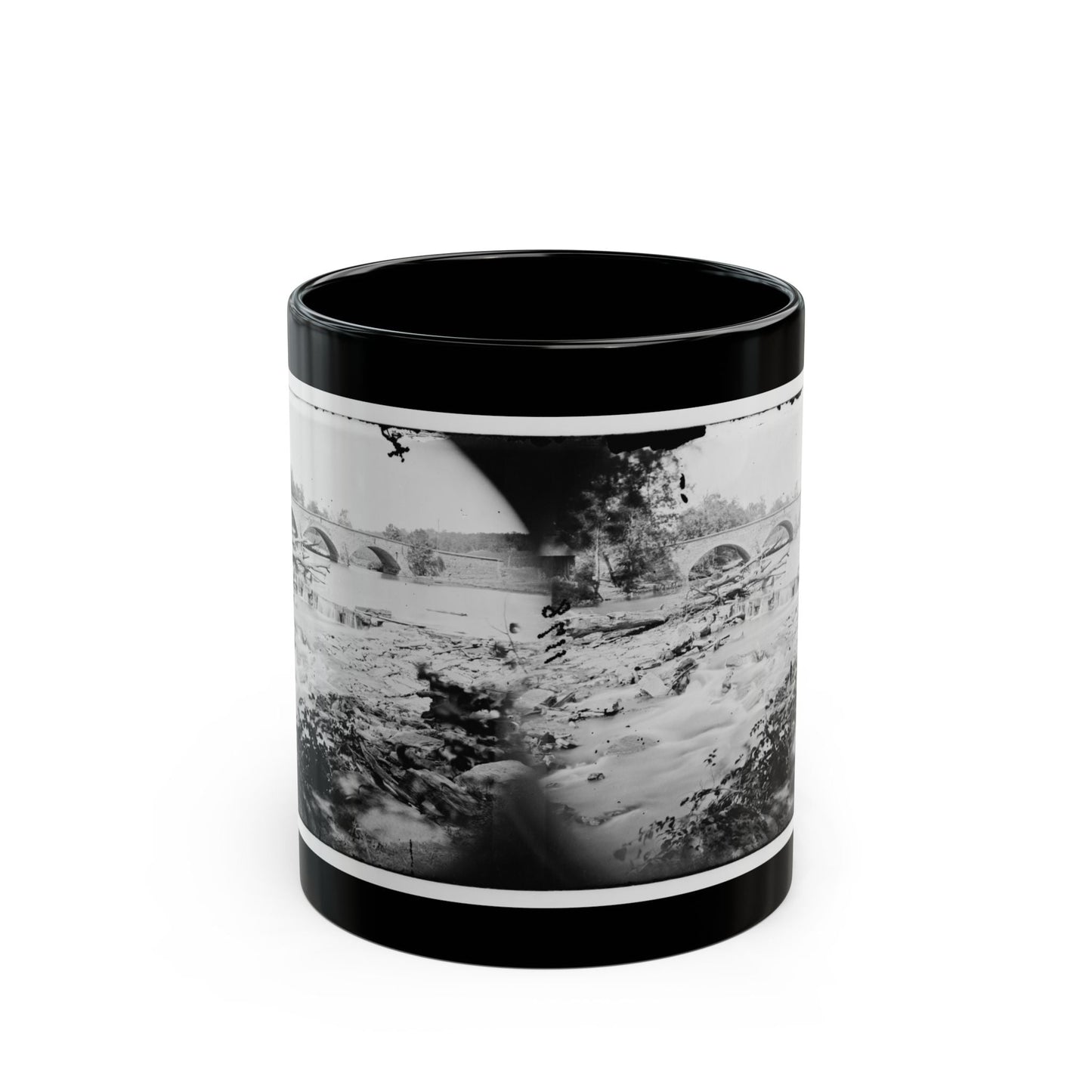 Antietam, Maryland. View Of Antietam Bridge (U.S. Civil War) Black Coffee Mug-11oz-The Sticker Space