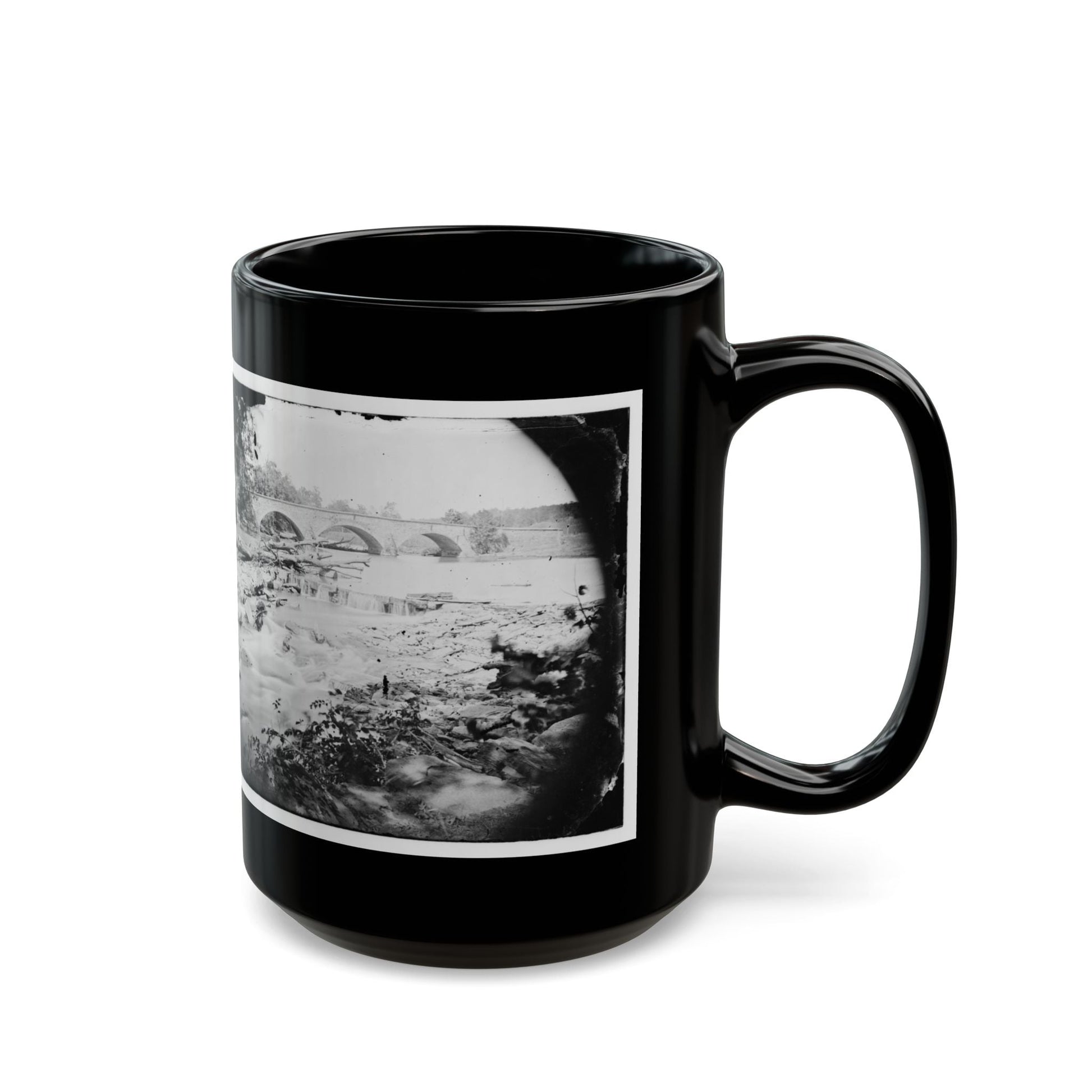 Antietam, Maryland. View Of Antietam Bridge (U.S. Civil War) Black Coffee Mug-The Sticker Space