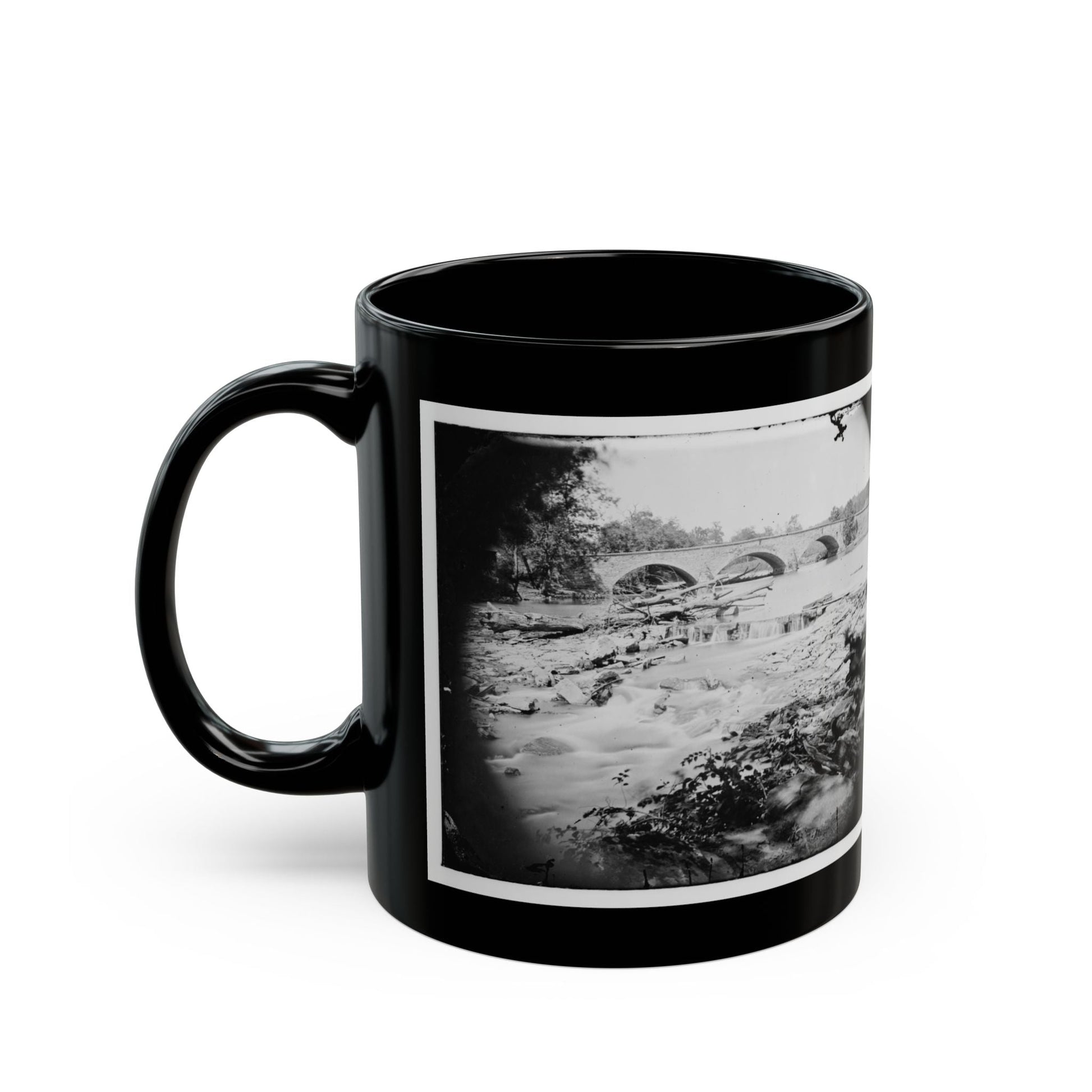 Antietam, Maryland. View Of Antietam Bridge (U.S. Civil War) Black Coffee Mug-The Sticker Space