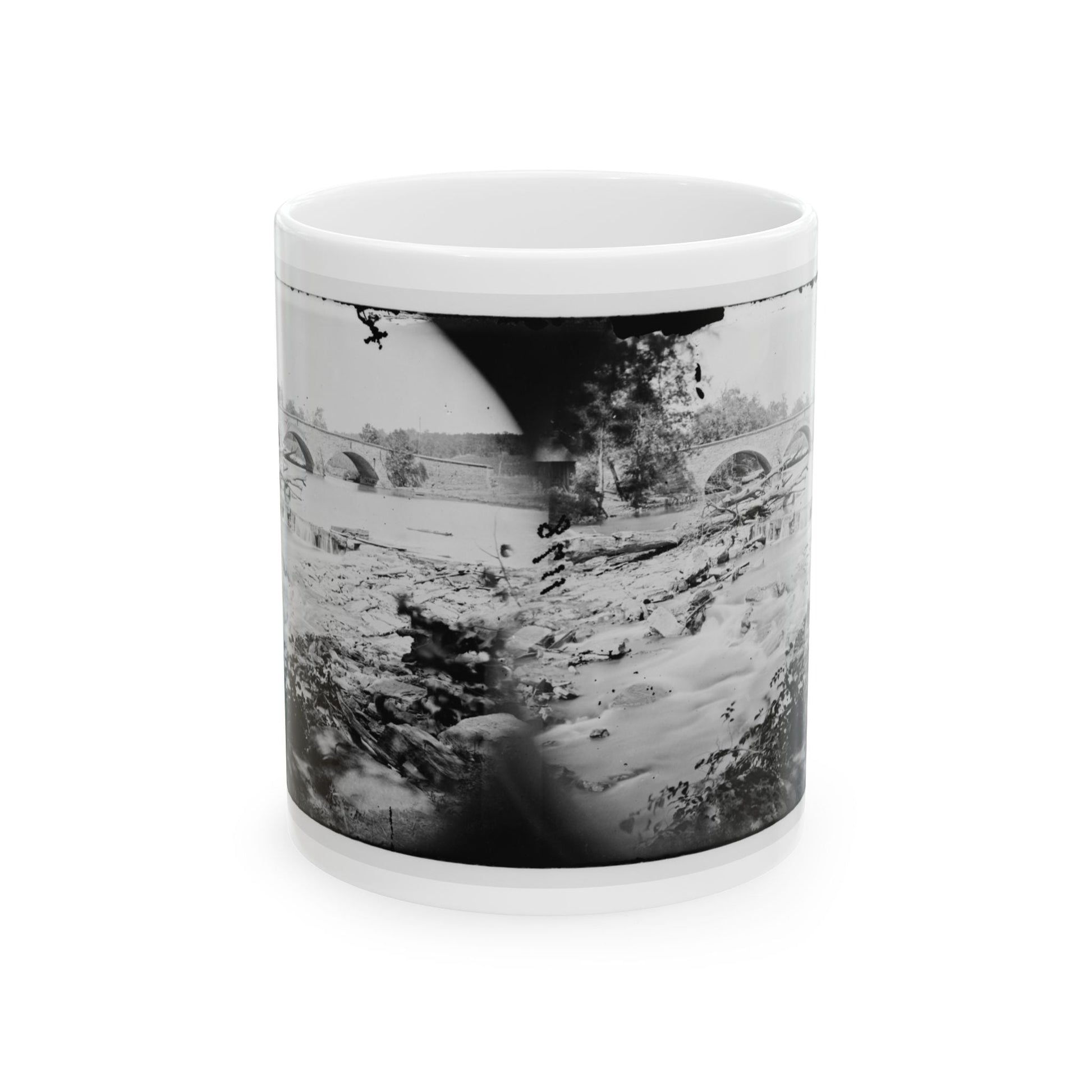 Antietam, Maryland. View Of Antietam Bridge (U.S. Civil War) White Coffee Mug-11oz-The Sticker Space