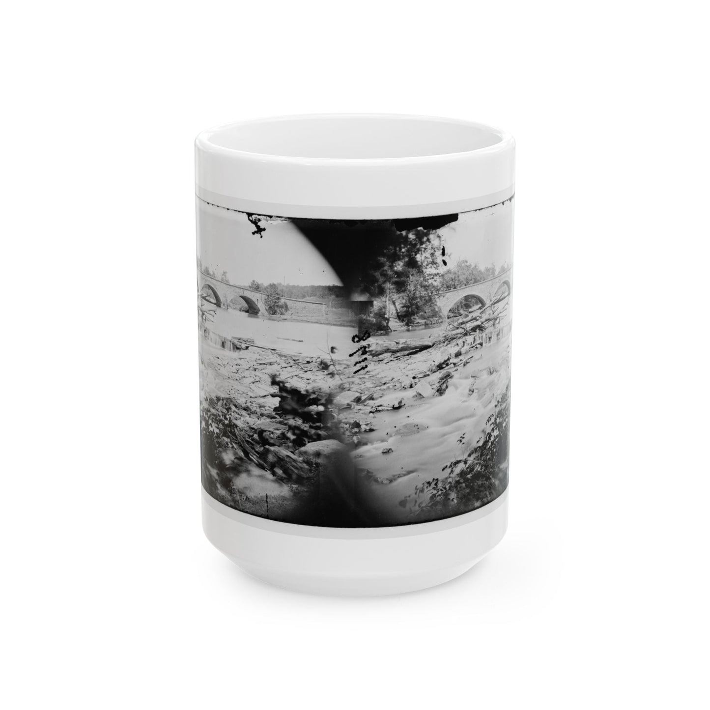 Antietam, Maryland. View Of Antietam Bridge (U.S. Civil War) White Coffee Mug-15oz-The Sticker Space