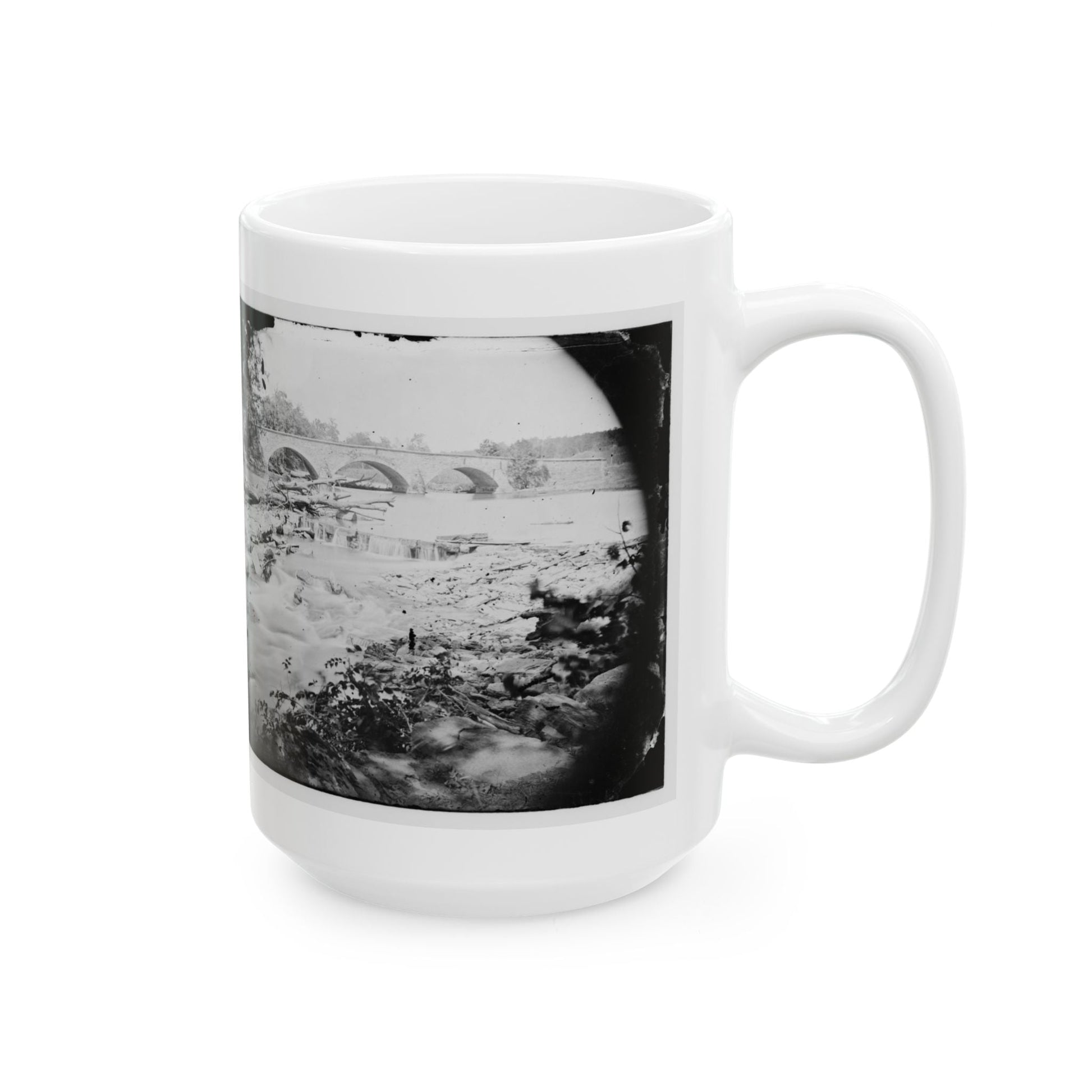 Antietam, Maryland. View Of Antietam Bridge (U.S. Civil War) White Coffee Mug-The Sticker Space