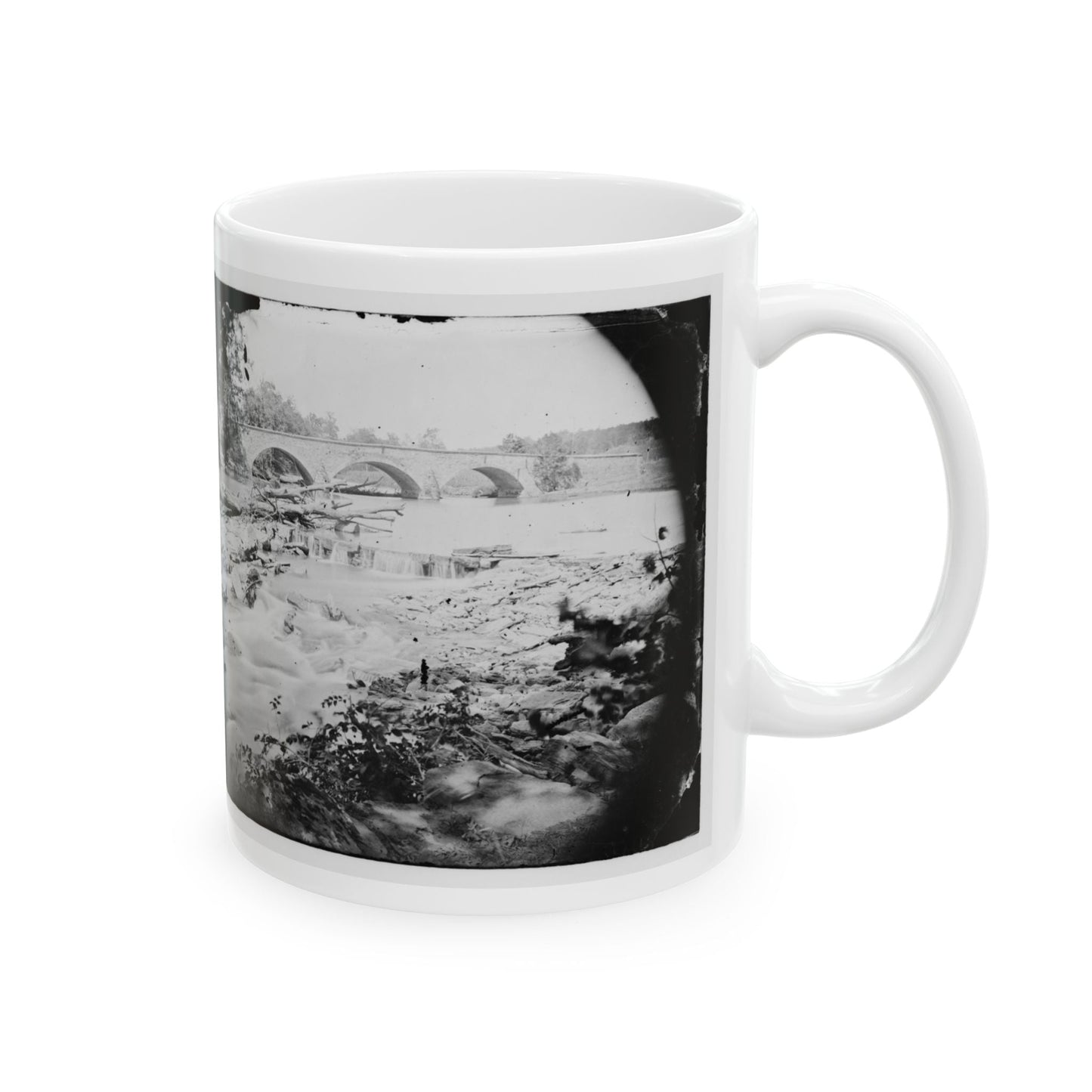 Antietam, Maryland. View Of Antietam Bridge (U.S. Civil War) White Coffee Mug-The Sticker Space