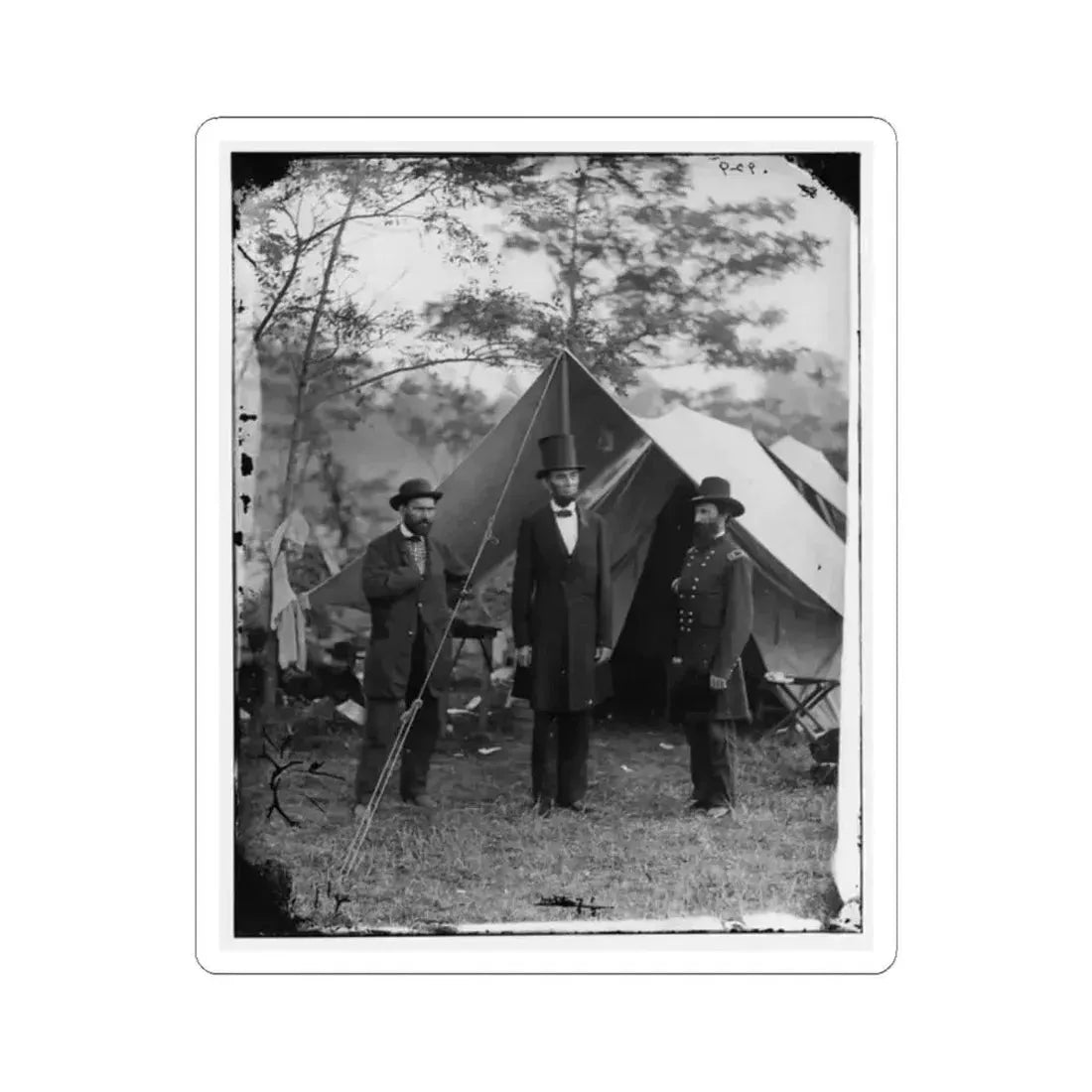Antietam, Md. Allan Pinkerton, President Lincoln, and Maj. Gen. John A. Mcclernand; Another View (U.S. Civil War) STICKER Vinyl Kiss-Cut Decal 2 Inch White - The Sticker Space