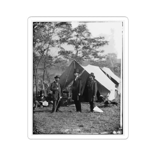 Antietam, Md. Allan Pinkerton, President Lincoln, and Maj. Gen. John A. Mcclernand (U.S. Civil War) STICKER Vinyl Kiss-Cut Decal 2 Inch White - The Sticker Space