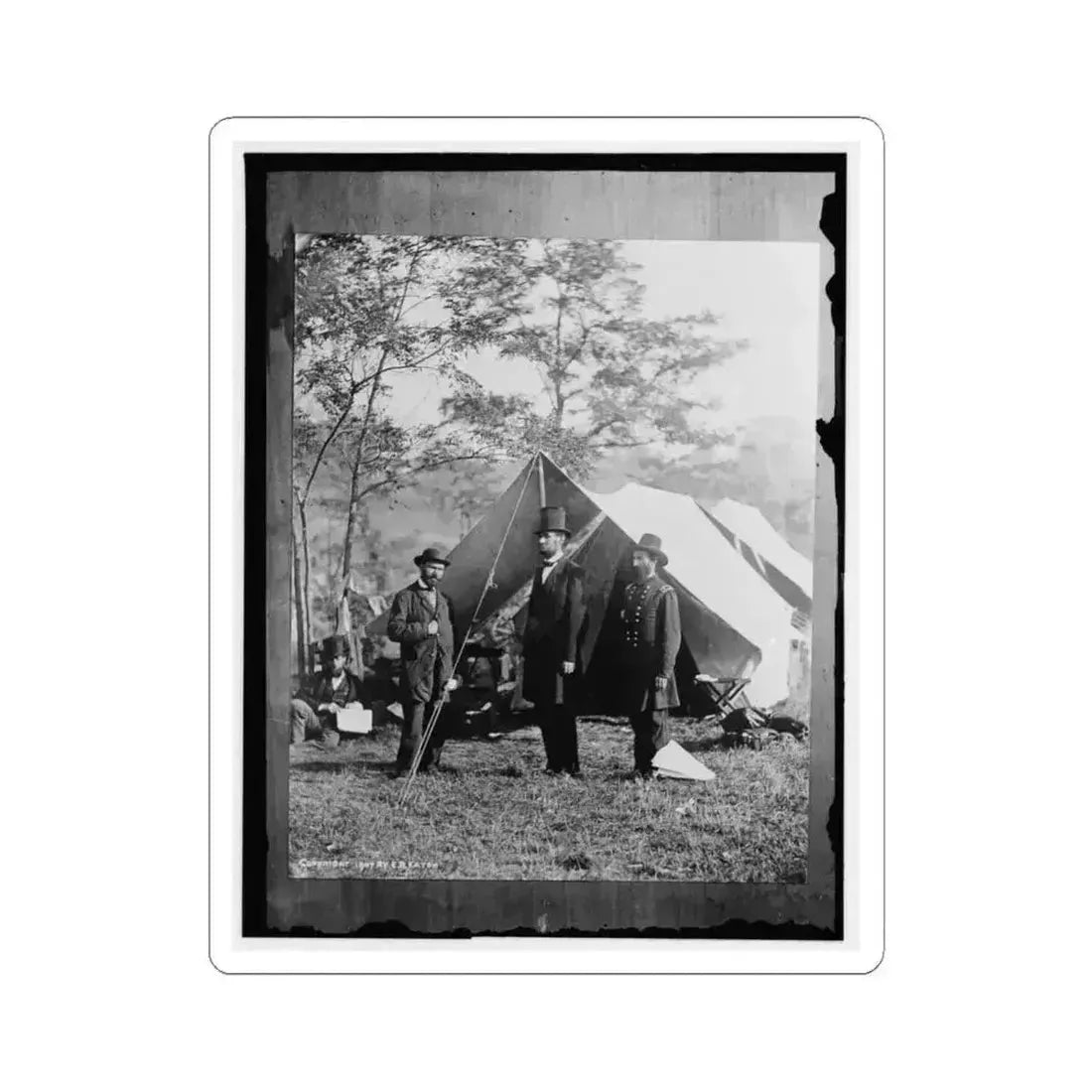 Antietam, Md. Allan Pinkerton, President Lincoln, and Maj. Gen John A. Mcclernand (U.S. Civil War) STICKER Vinyl Kiss-Cut Decal 6 Inch White - The Sticker Space