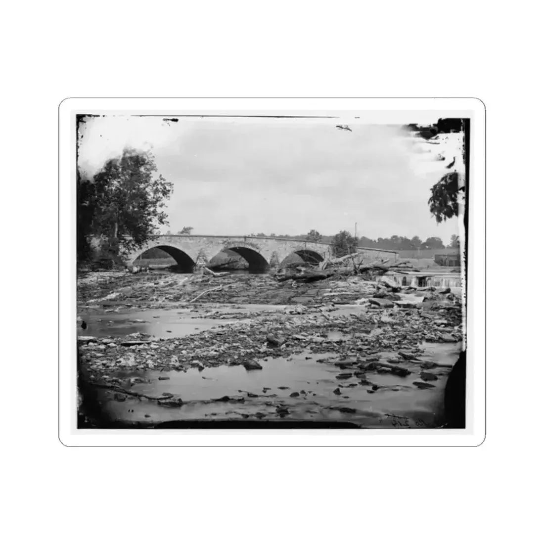 Antietam, Md. Antietam Bridge on the Sharpsburg-Boonsboro Turnpike (U.S. Civil War) STICKER Vinyl Kiss-Cut Decal 2 Inch White - The Sticker Space
