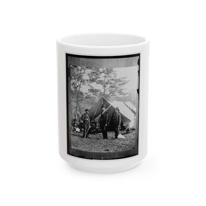 Antietam, Md. Allan Pinkerton, President Lincoln, And Maj. Gen John A. Mcclernand (U.S. Civil War) White Coffee Mug