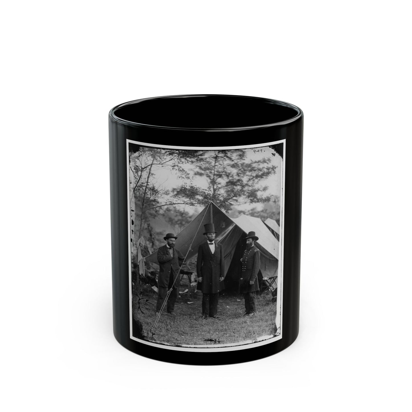 Antietam, Md. Allan Pinkerton, President Lincoln, And Maj. Gen. John A. Mcclernand; Another View (U.S. Civil War) Black Coffee Mug